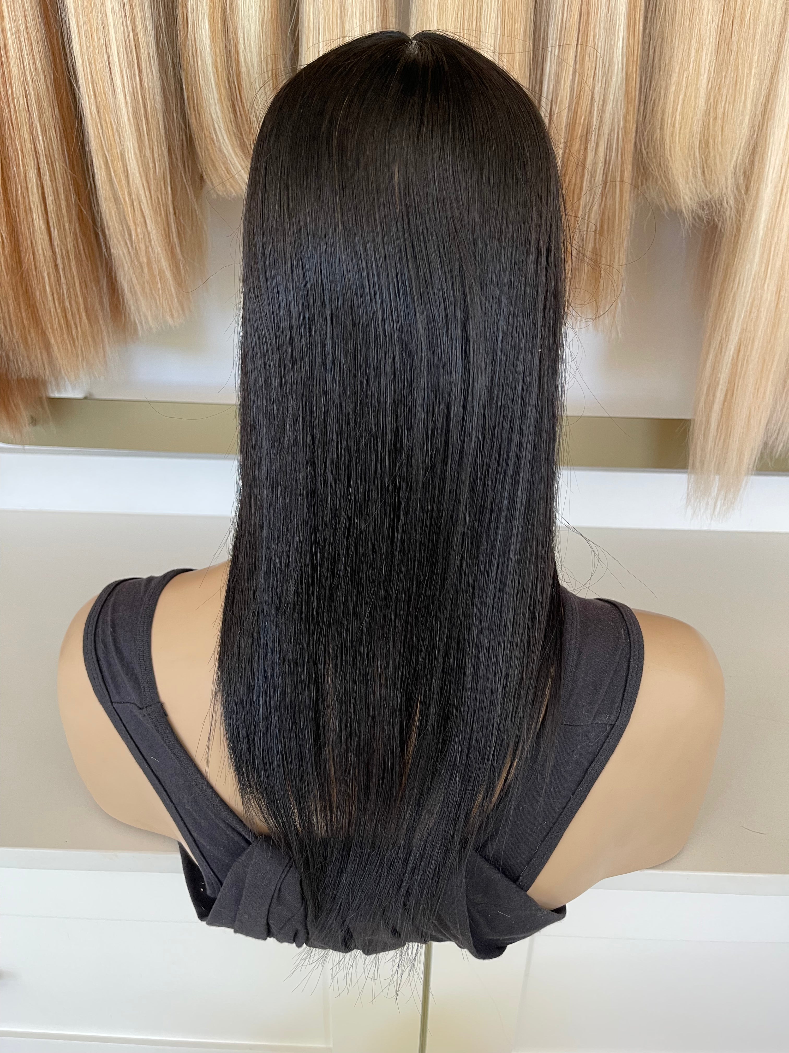 Crown Topper Clip-In - Jet Black (#1) - Skin - Full