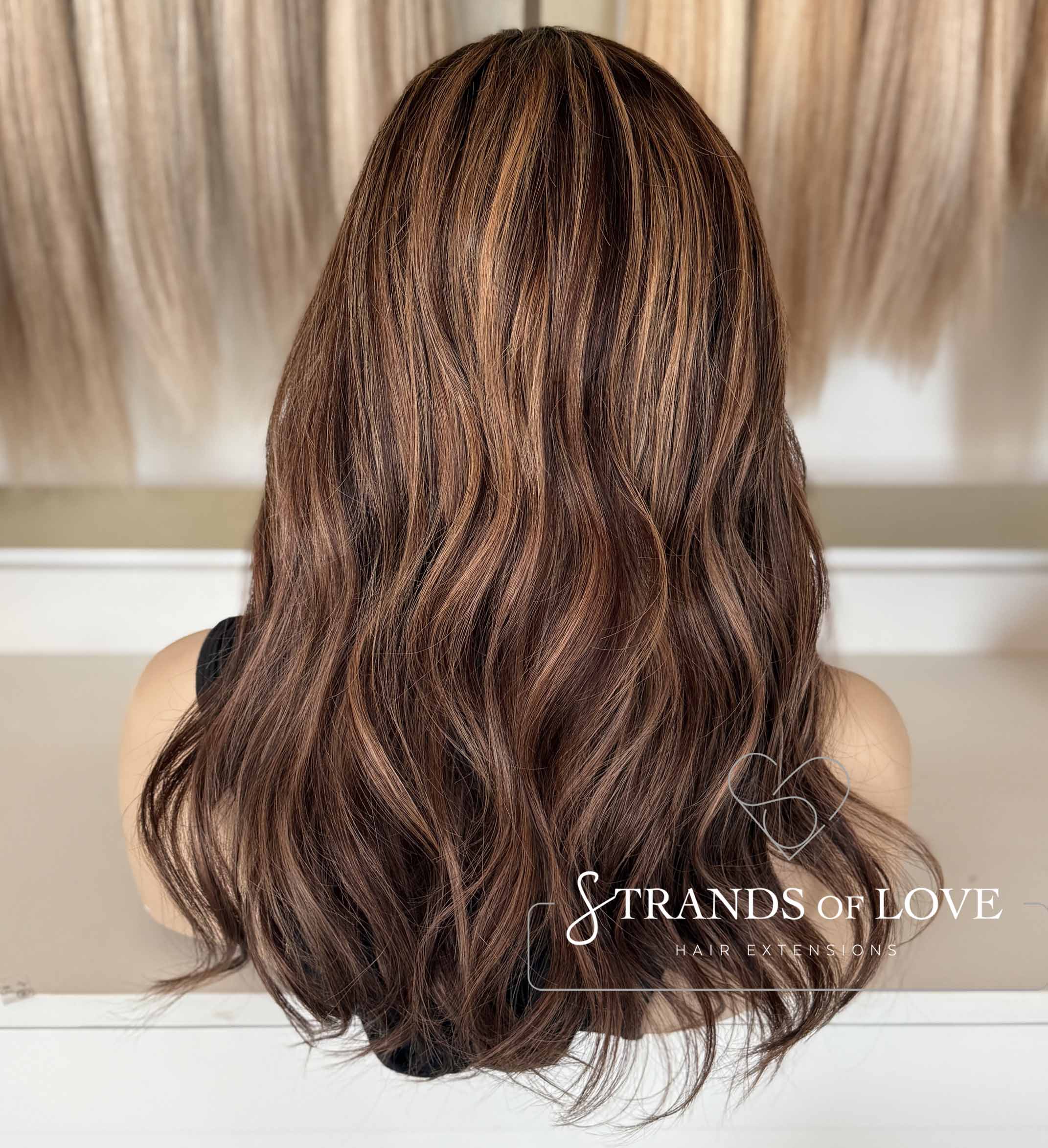 ASHLEY - Full Wig - Choc Cinnamon Highlight (#2/10) - SKIN top with lace front