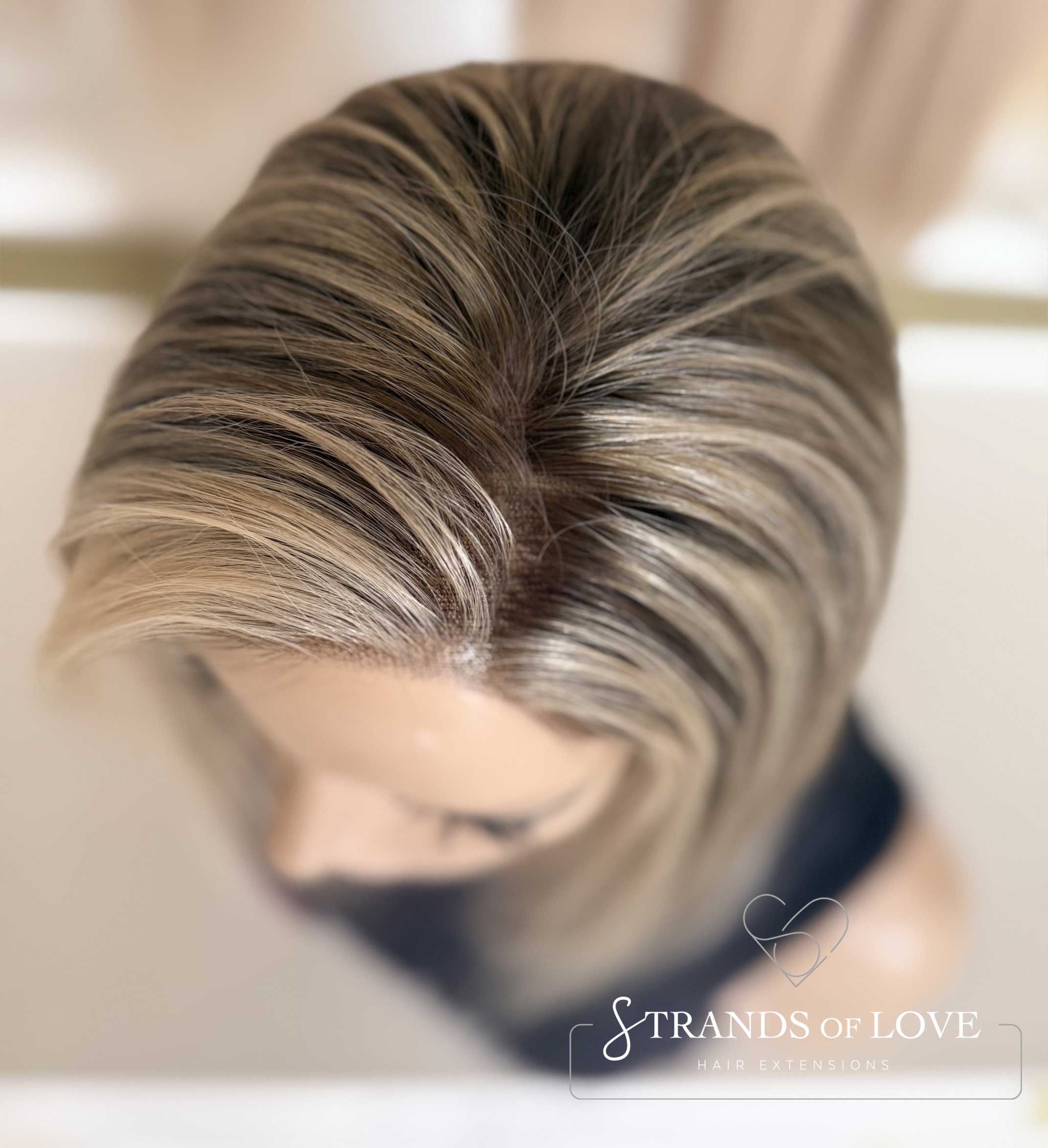 AVA - Full Wig - Natural #7 brown with Silver blonde highlights - Lace Front