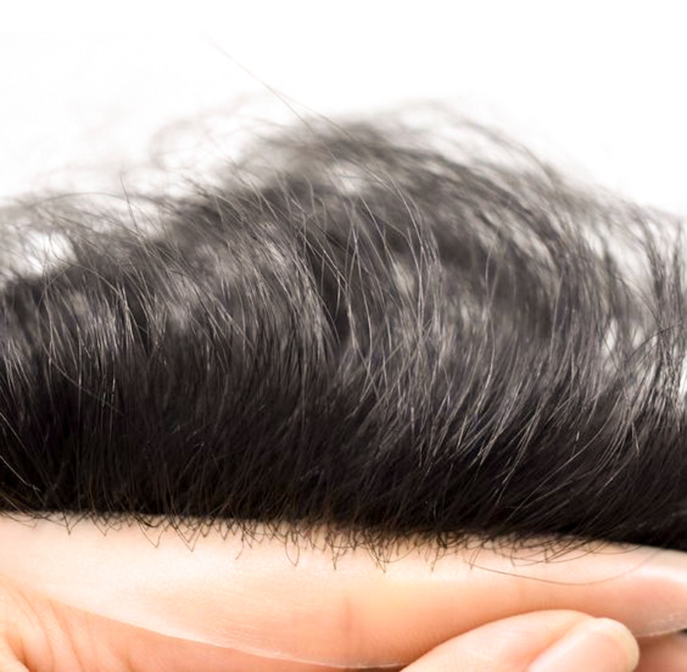 Men's Non-Surgical Hair System 003 - Darkest Brown (#1B) - Lace With Skin Parimeter