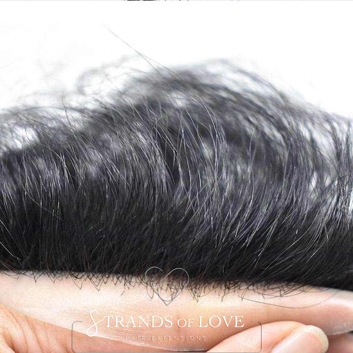 Men's Non-Surgical Hair System 002 - Black (#1) - Skin Base