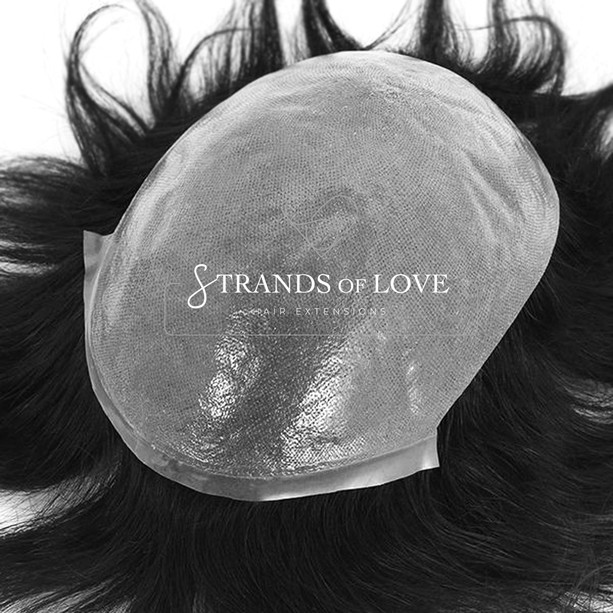 Men's Non-Surgical Hair System 002 - Black (#1) - Skin Base