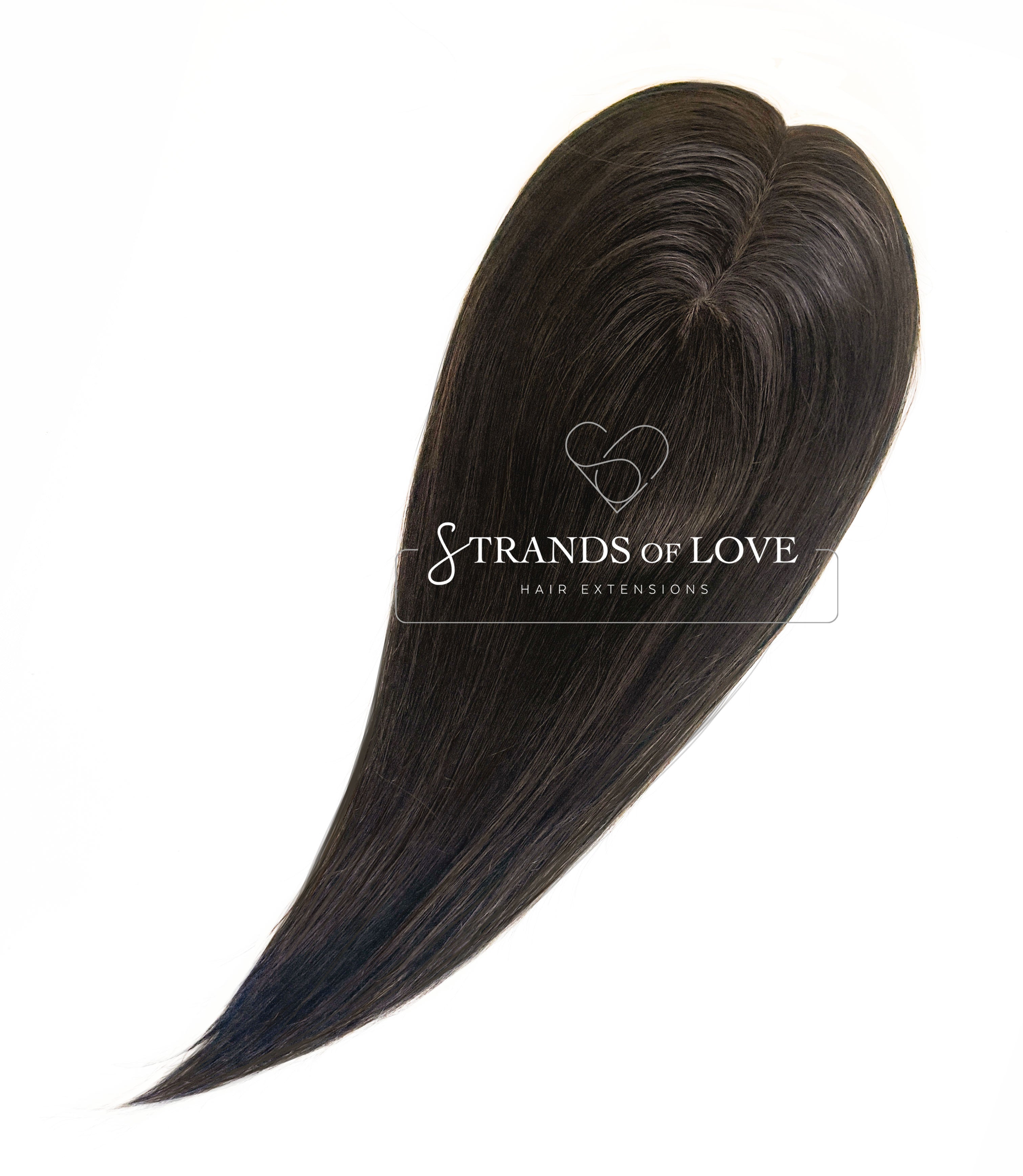 Crown Topper Clip-In - Darkest Brown (#1B/ash) - Skin - L