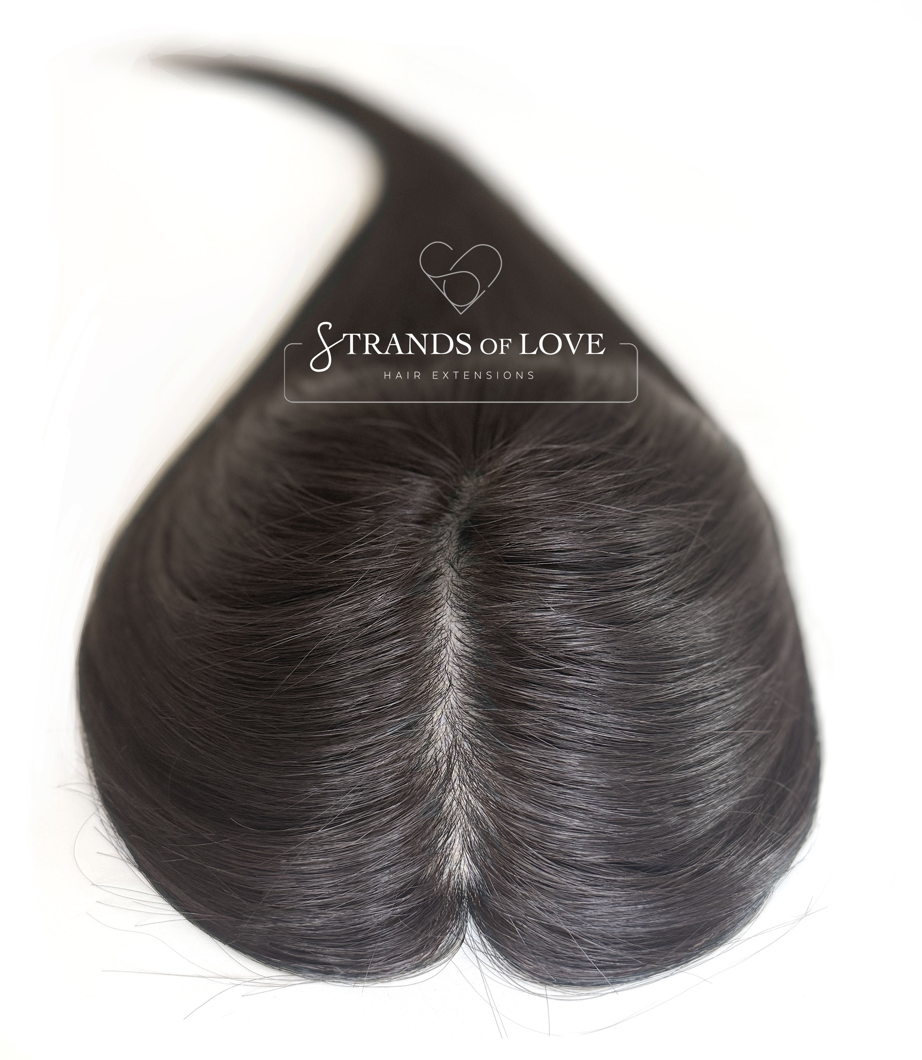 Crown Topper Clip-In - Darkest Brown (#1B/ash) - Skin - L