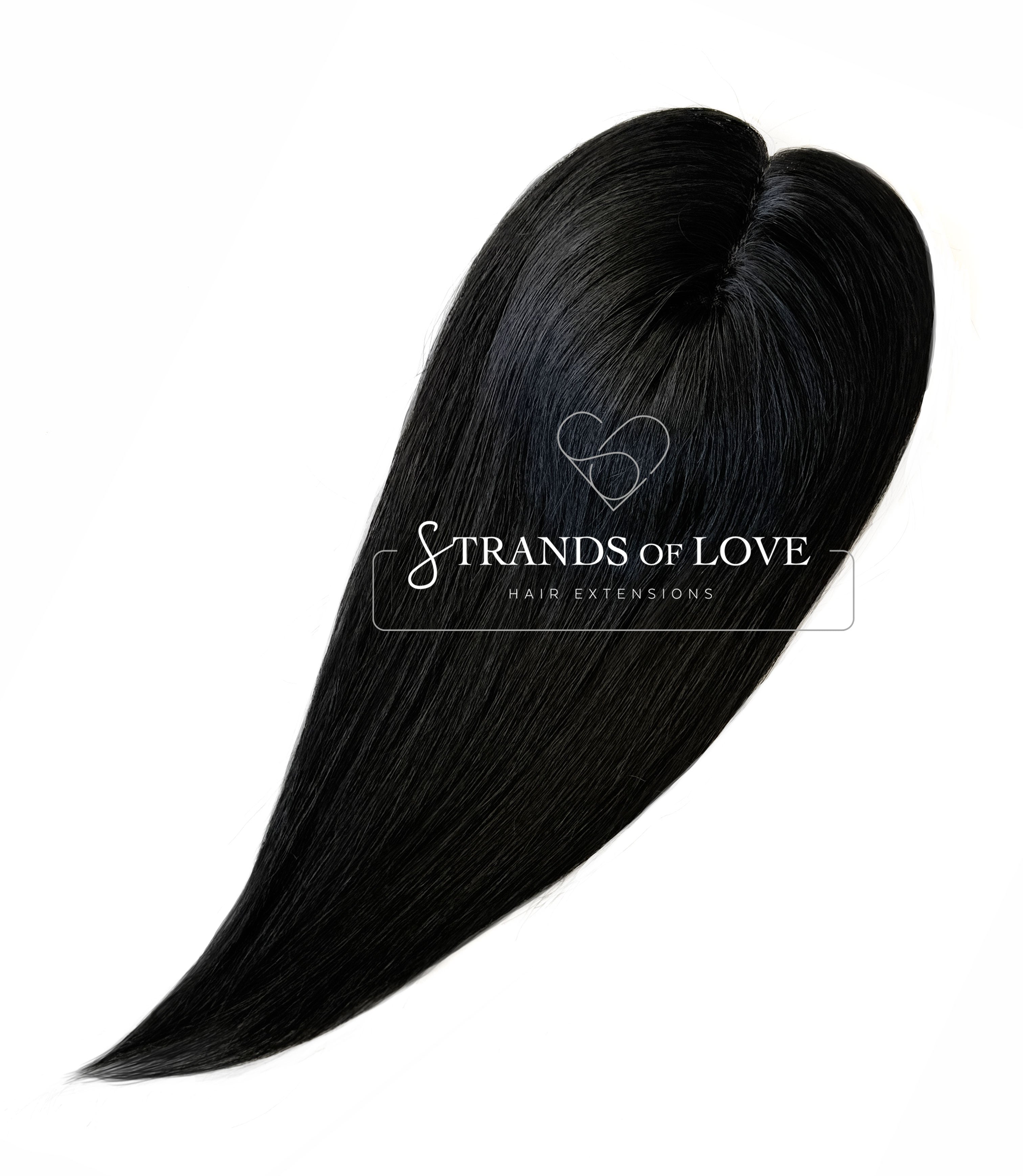 Crown Topper Clip-In - Jet Black (#1) - HD Silk