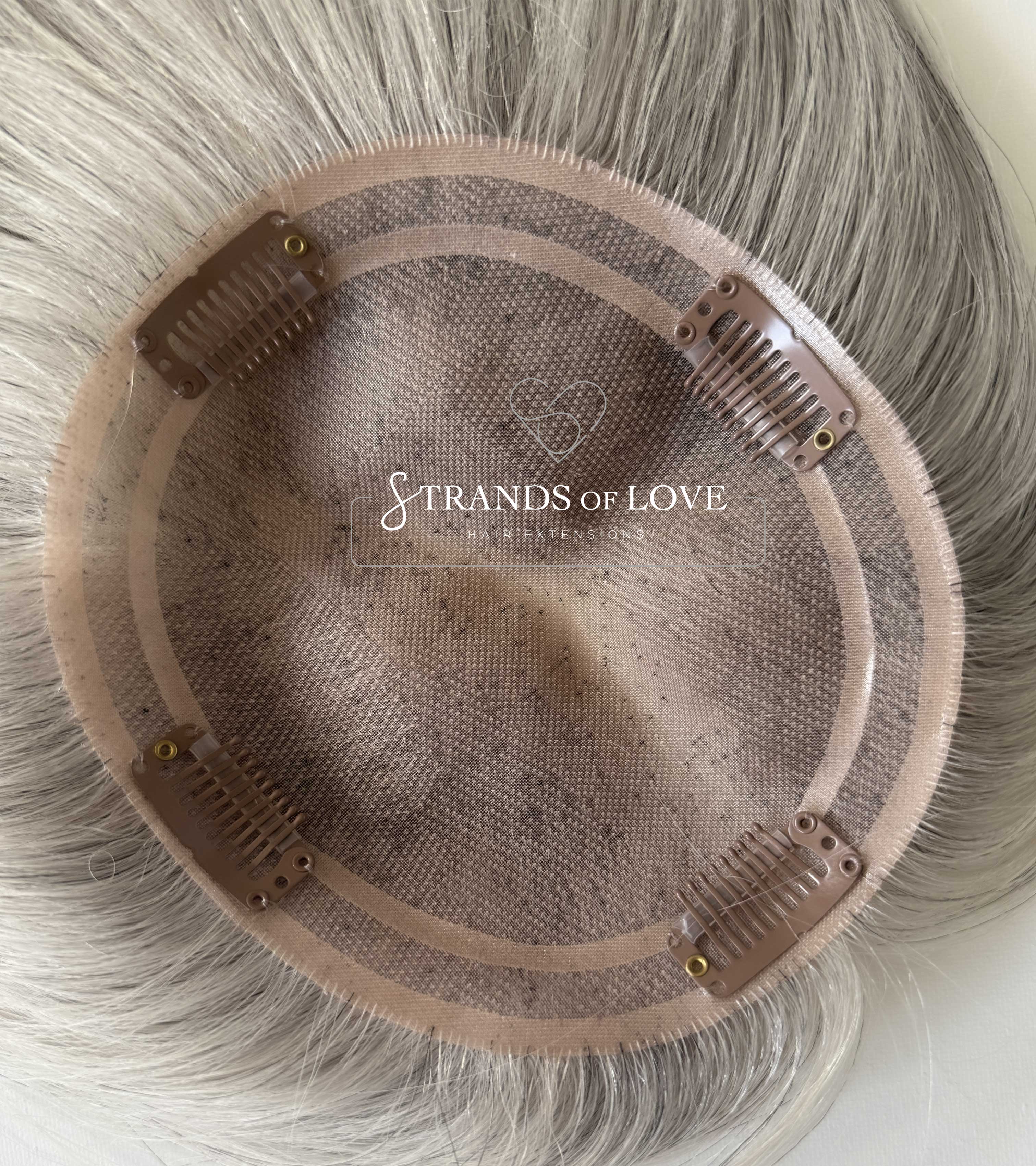 Crown Topper Clip-In - Ice Natural Grey - Mono