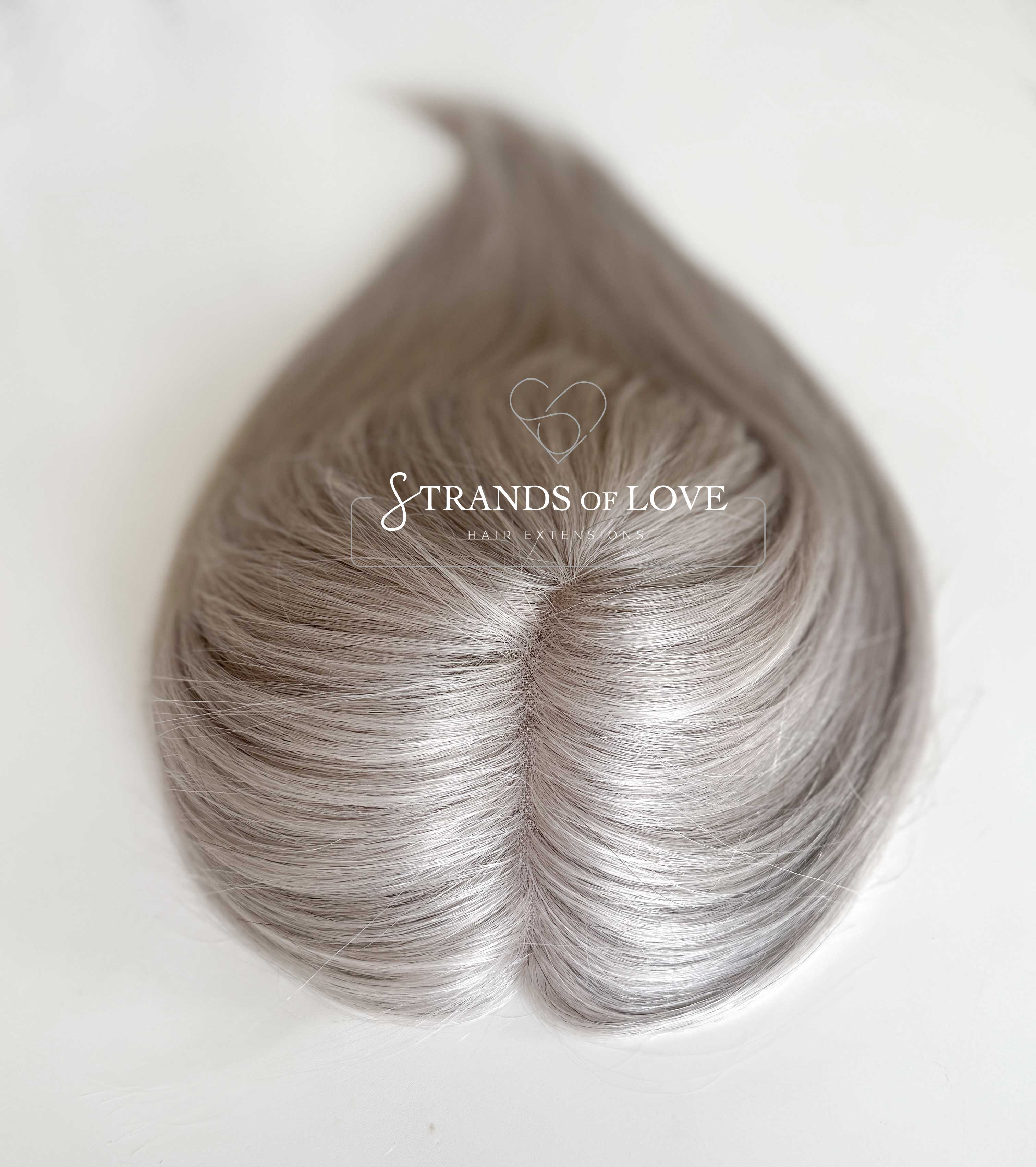 Crown Topper Clip-In - Ice Natural Grey - Mono