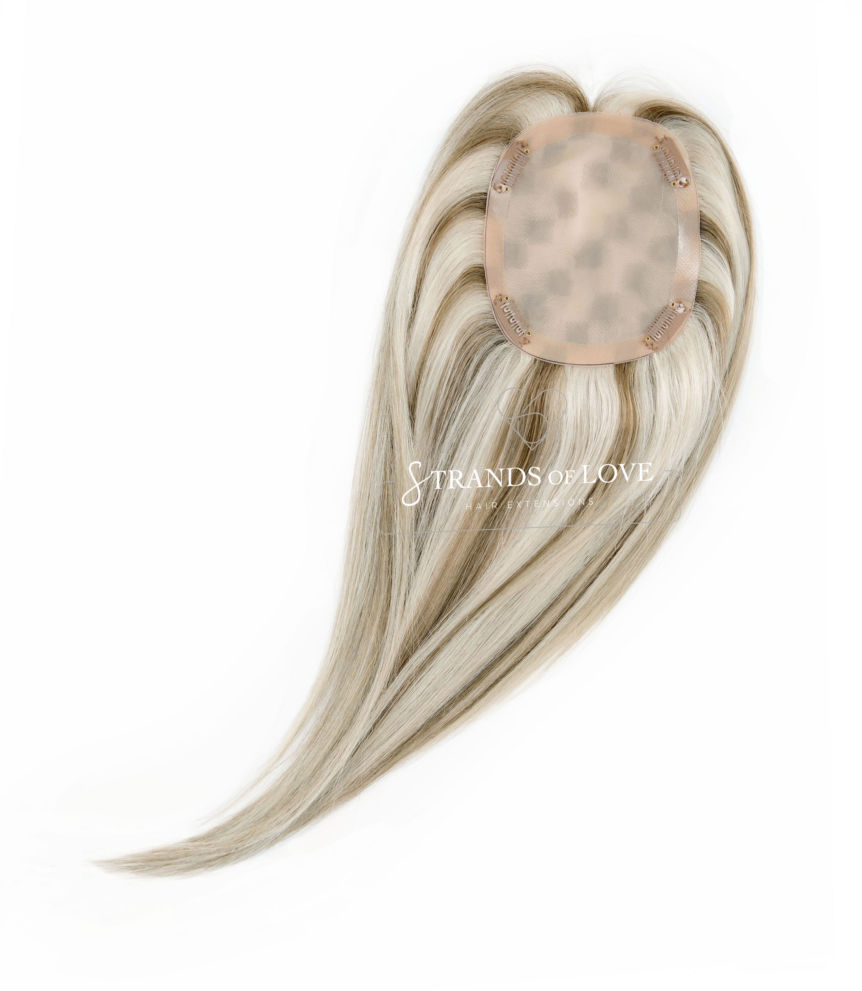 Crown Topper Clip-In - Ash Highlight (#Silver/7) - HD Silk