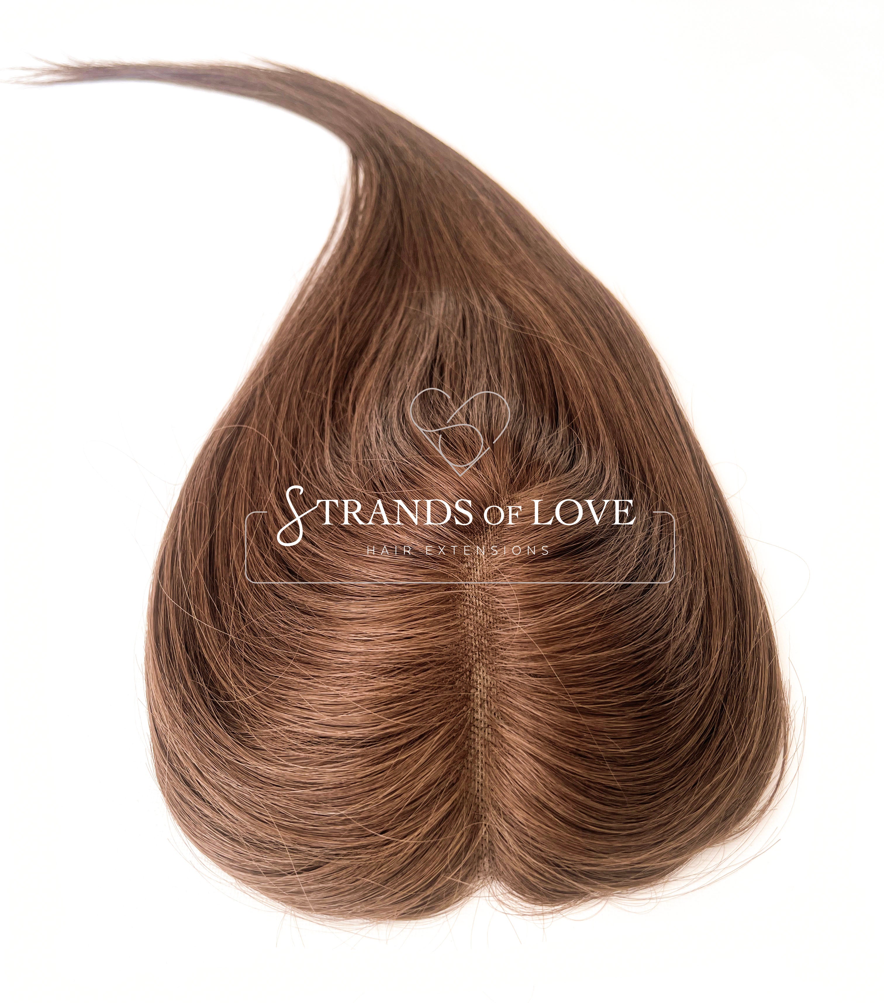 Crown Topper Clip-In - Natural Warm Brown (#4) - HD Silk