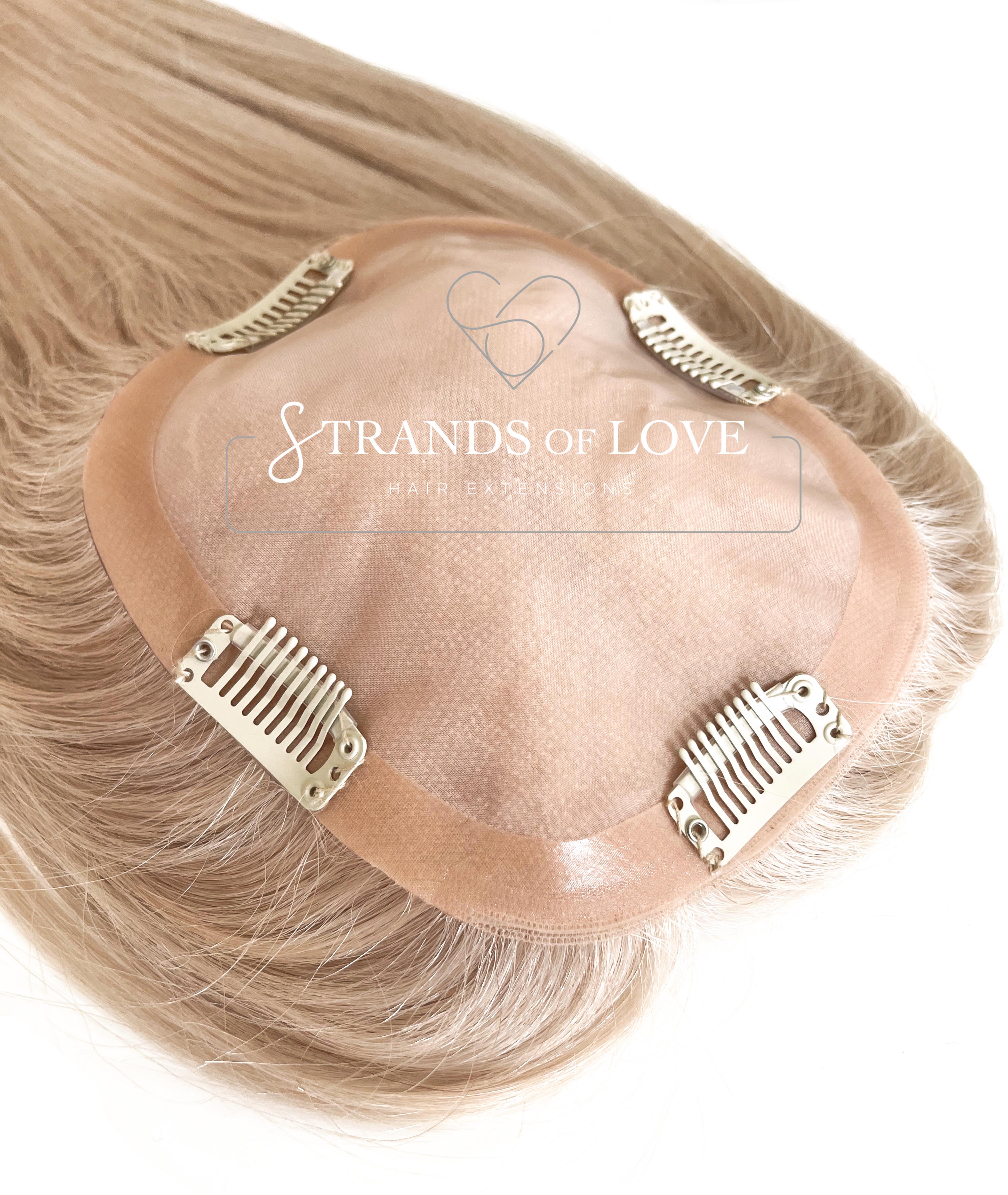 Crown Topper Clip-In - Silver Blonde - HD Silk