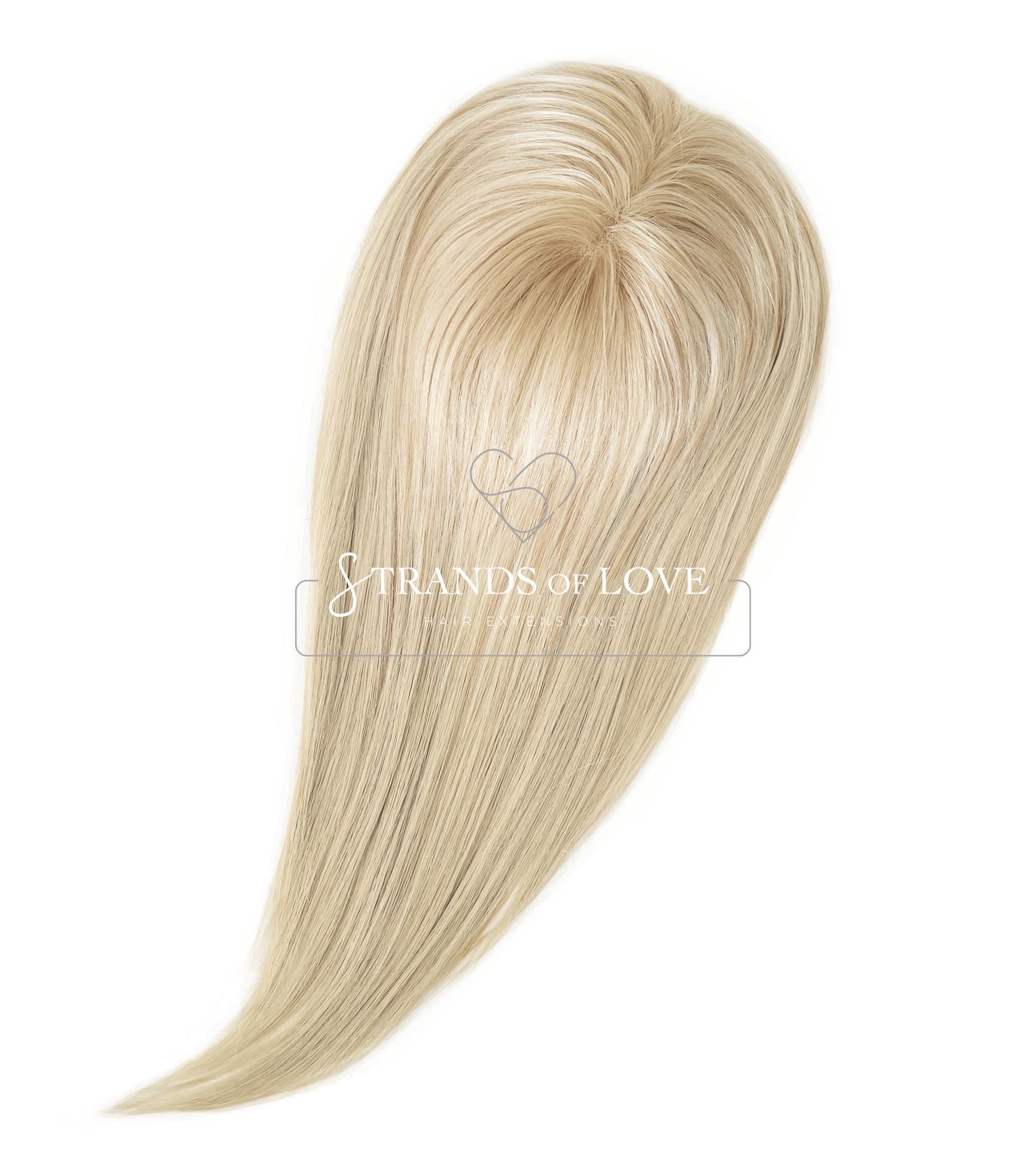 Crown Topper Clip-In - Silver Blonde - HD Silk
