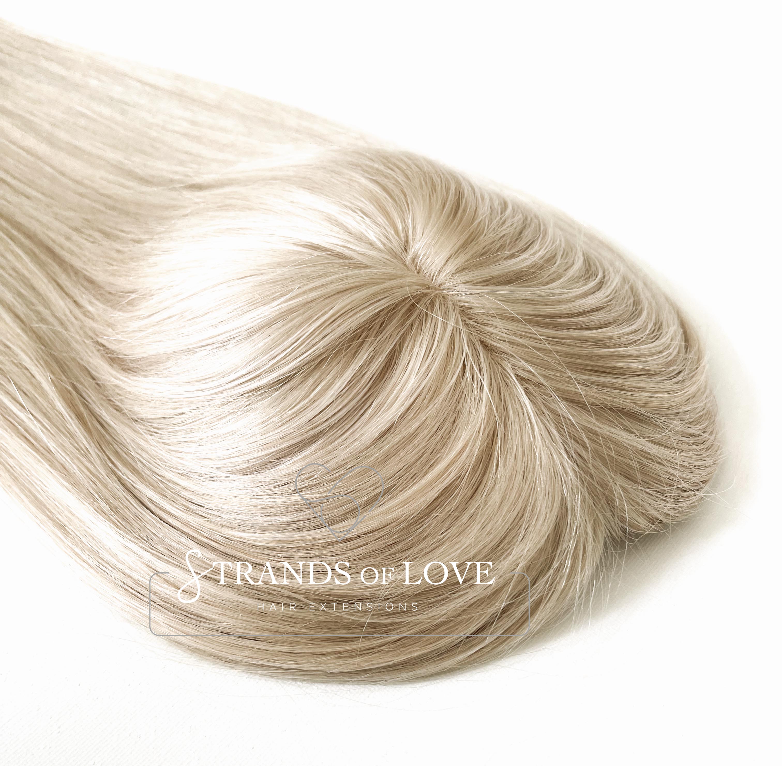Crown Topper Clip-In - Silver Blonde - HD Silk