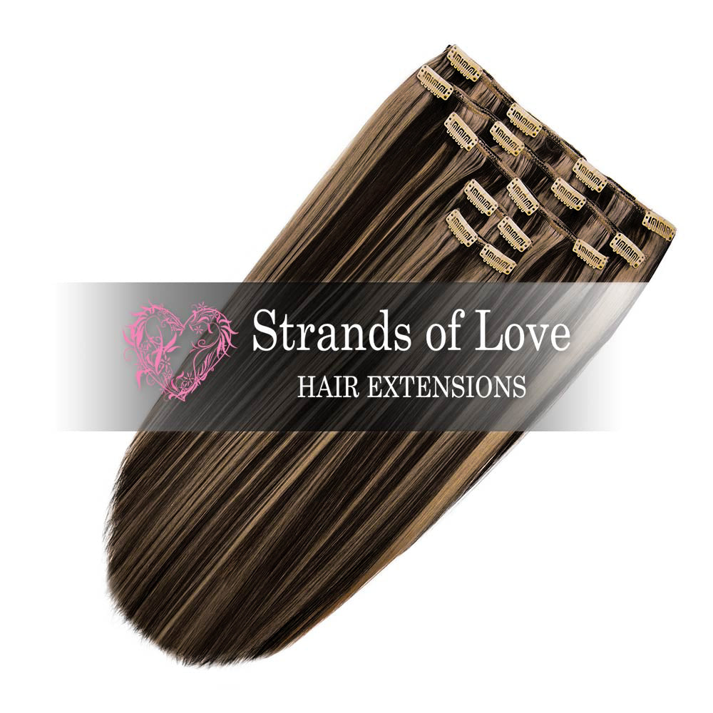 Classic Clip-In Hair Extensions - Toffee Highlight (#1B/7)