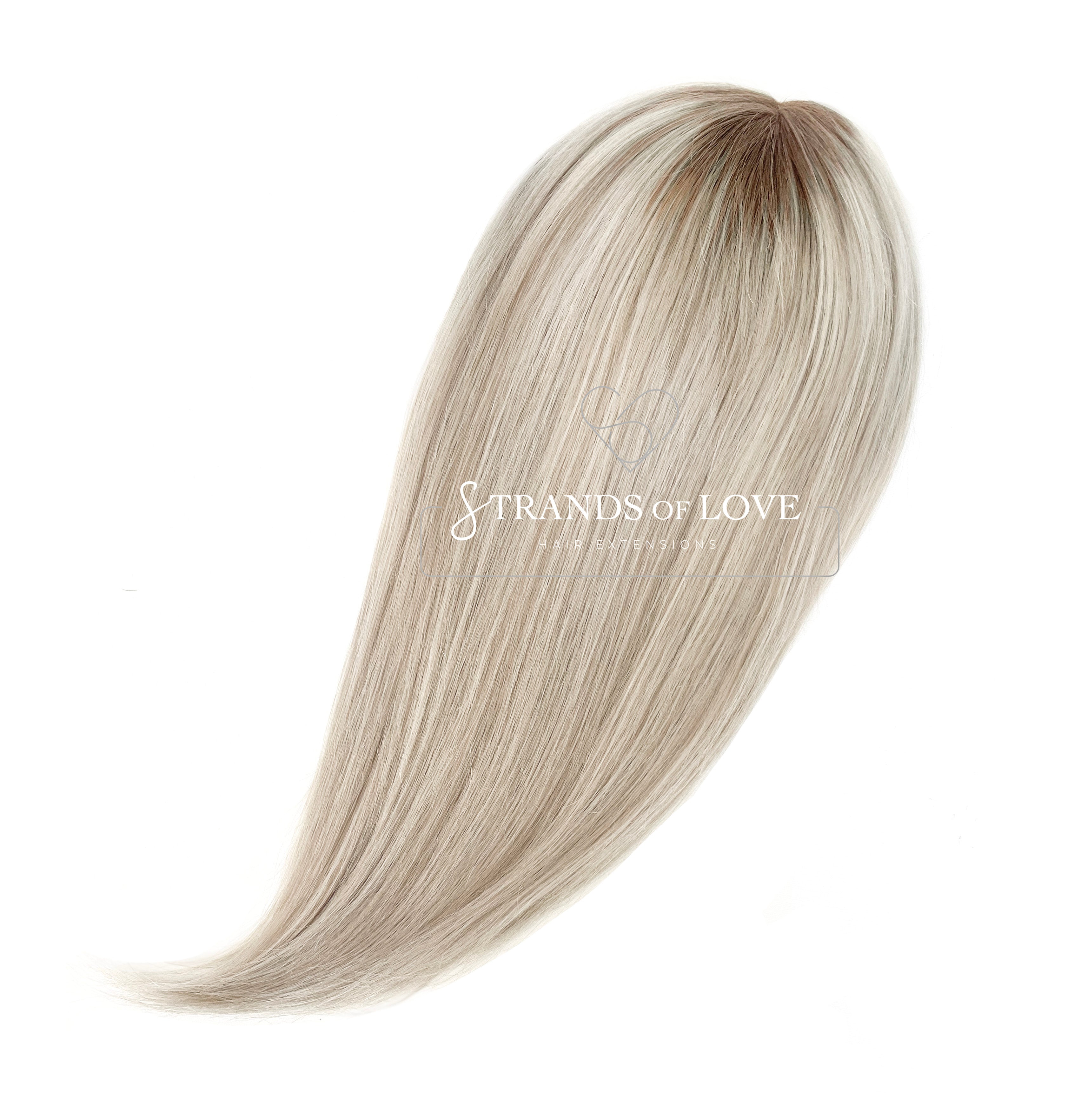 Crown Topper Clip-In - 7-Ice Root - Mono Skin