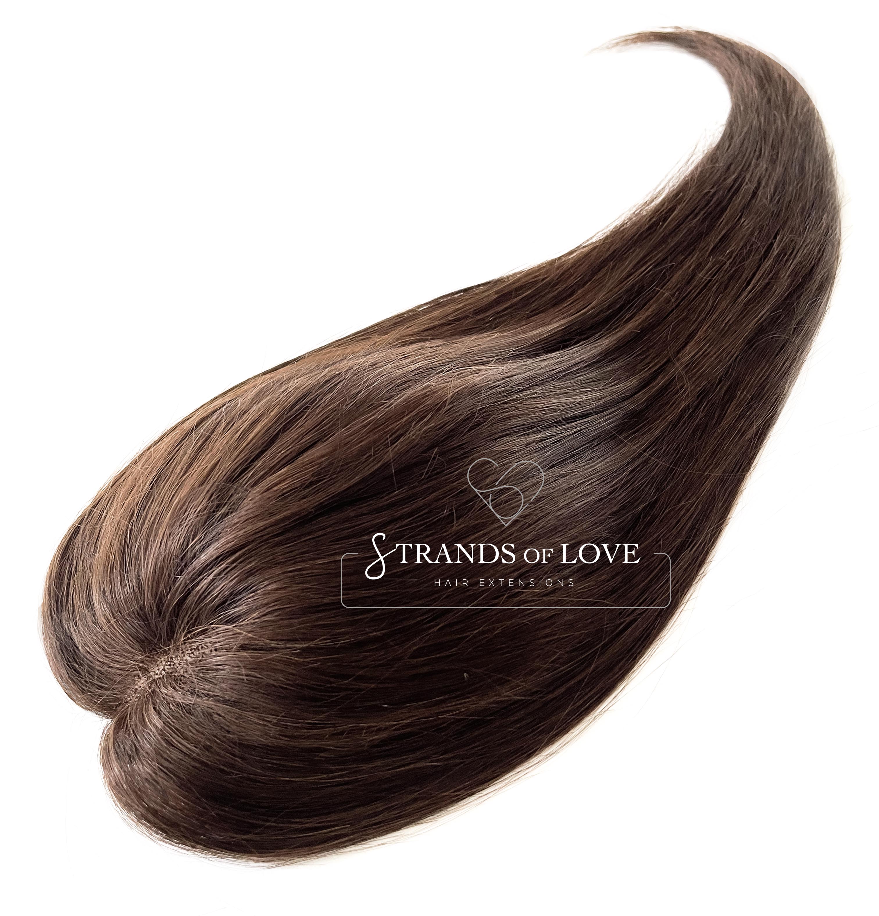 Crown Topper Clip-In - Chocolate Brown (#2) - HD Silk