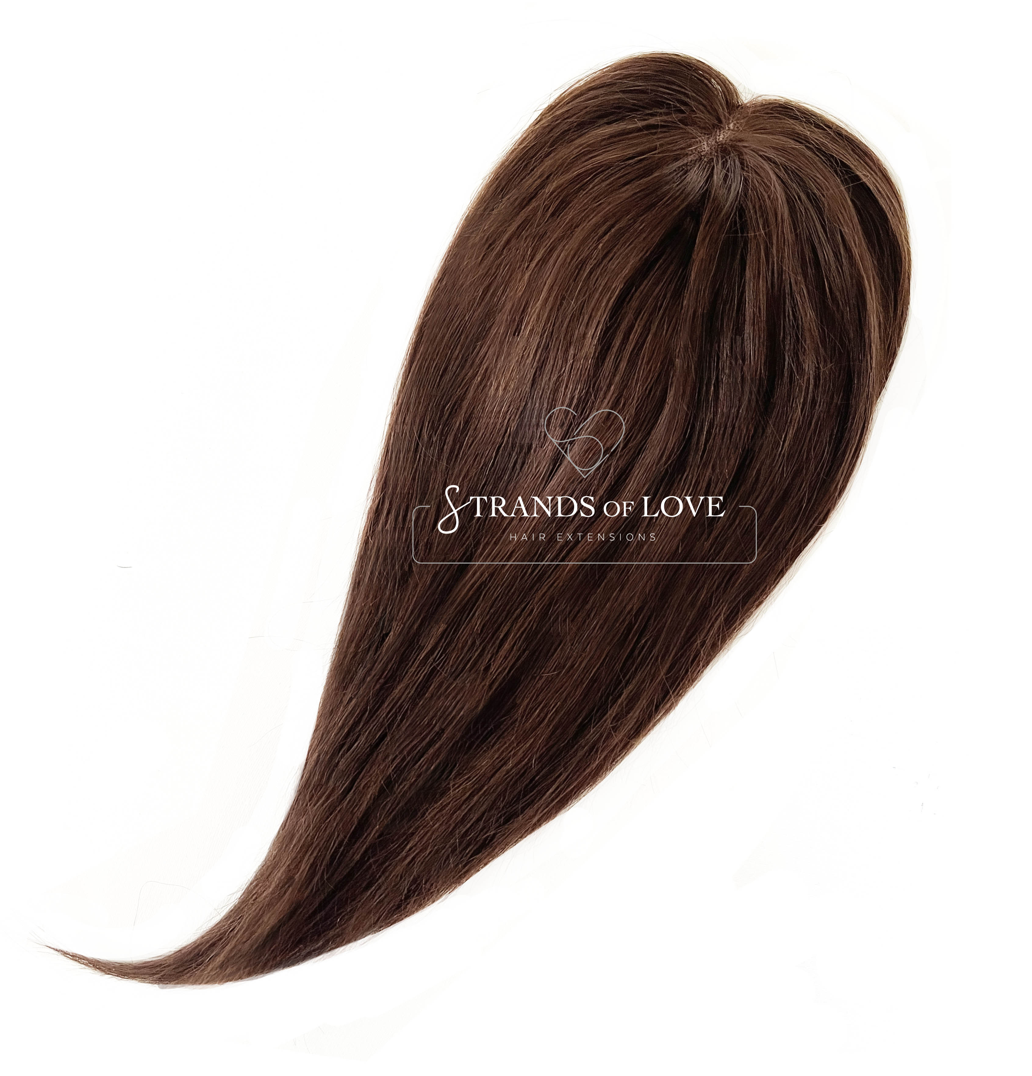 Crown Topper Clip-In - Chocolate Brown (#2) - HD Silk