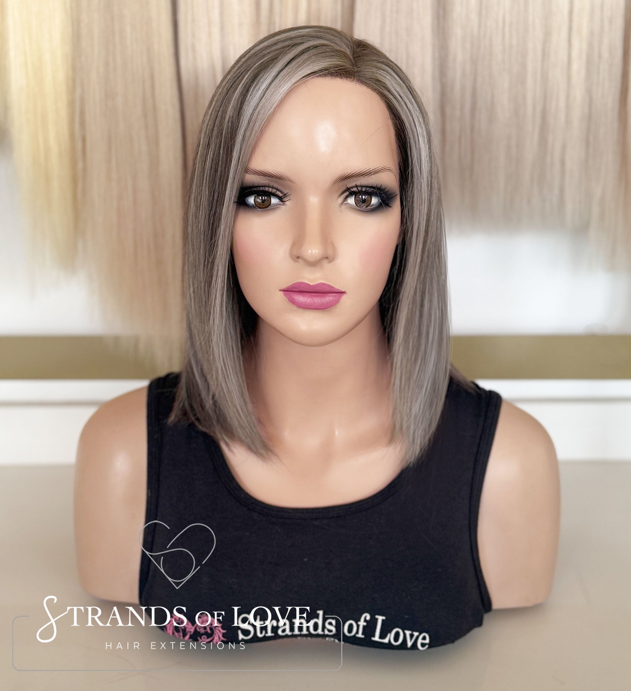 EUGENIE - Full Wig - Soft Grey Highlight (#7Ash/Ice) - Lace Front
