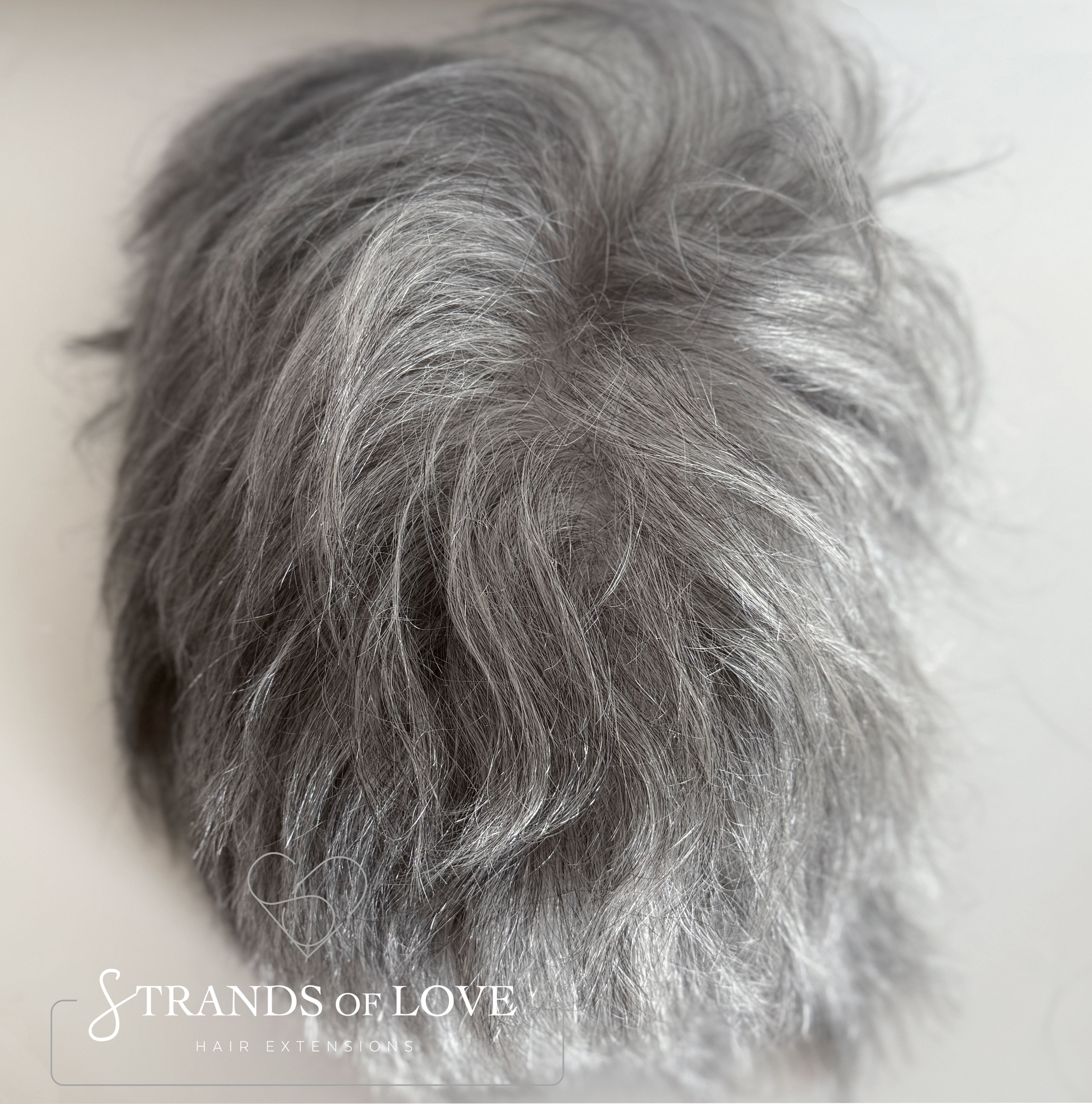 Men's Non-Surgical Hair System 012 - Darkest brown (#1B) with 80% grey - Mono base