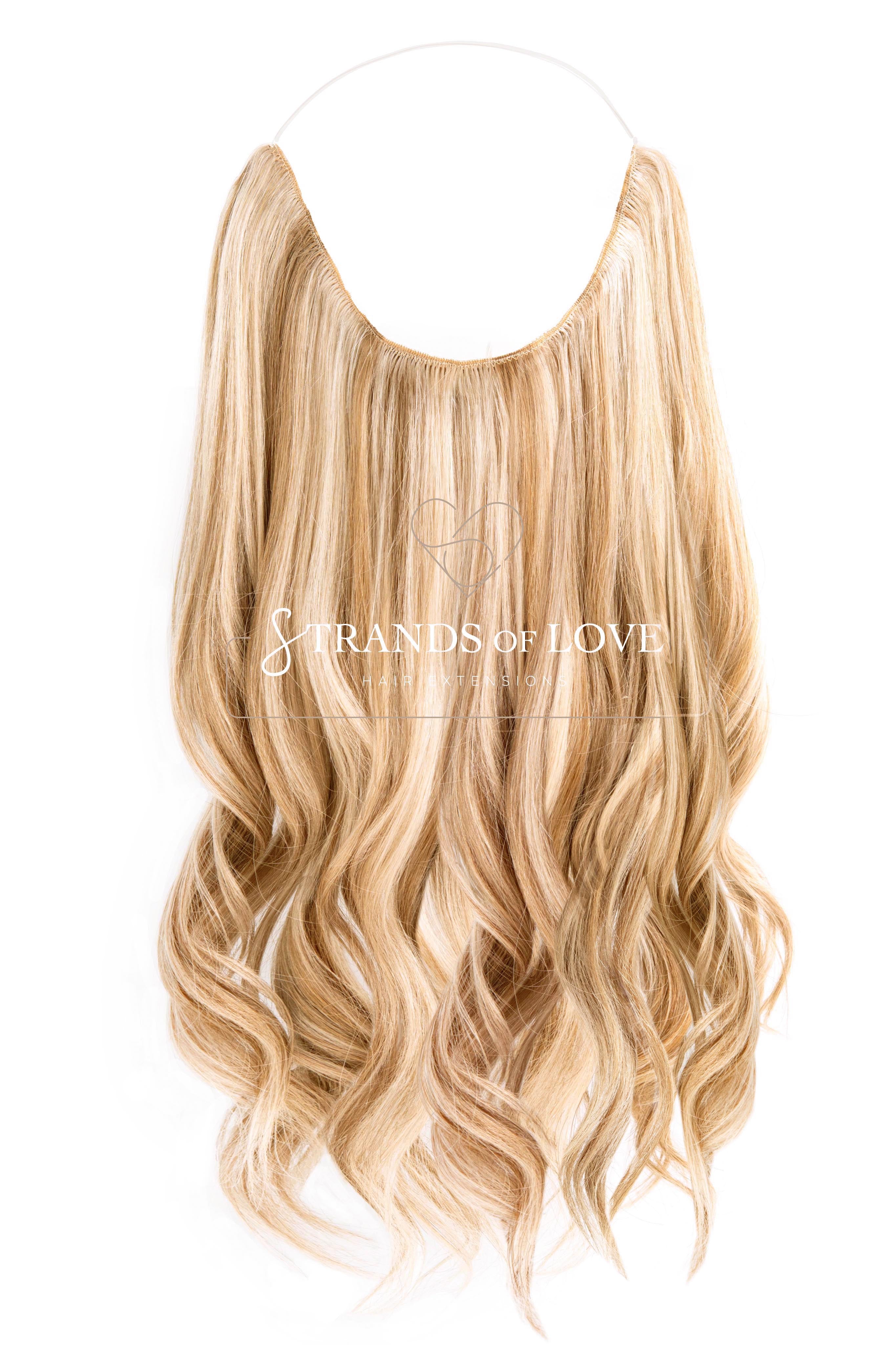 20 Inch / 50 cm Halo Hair Piece - Coconut Cream (#60/10)