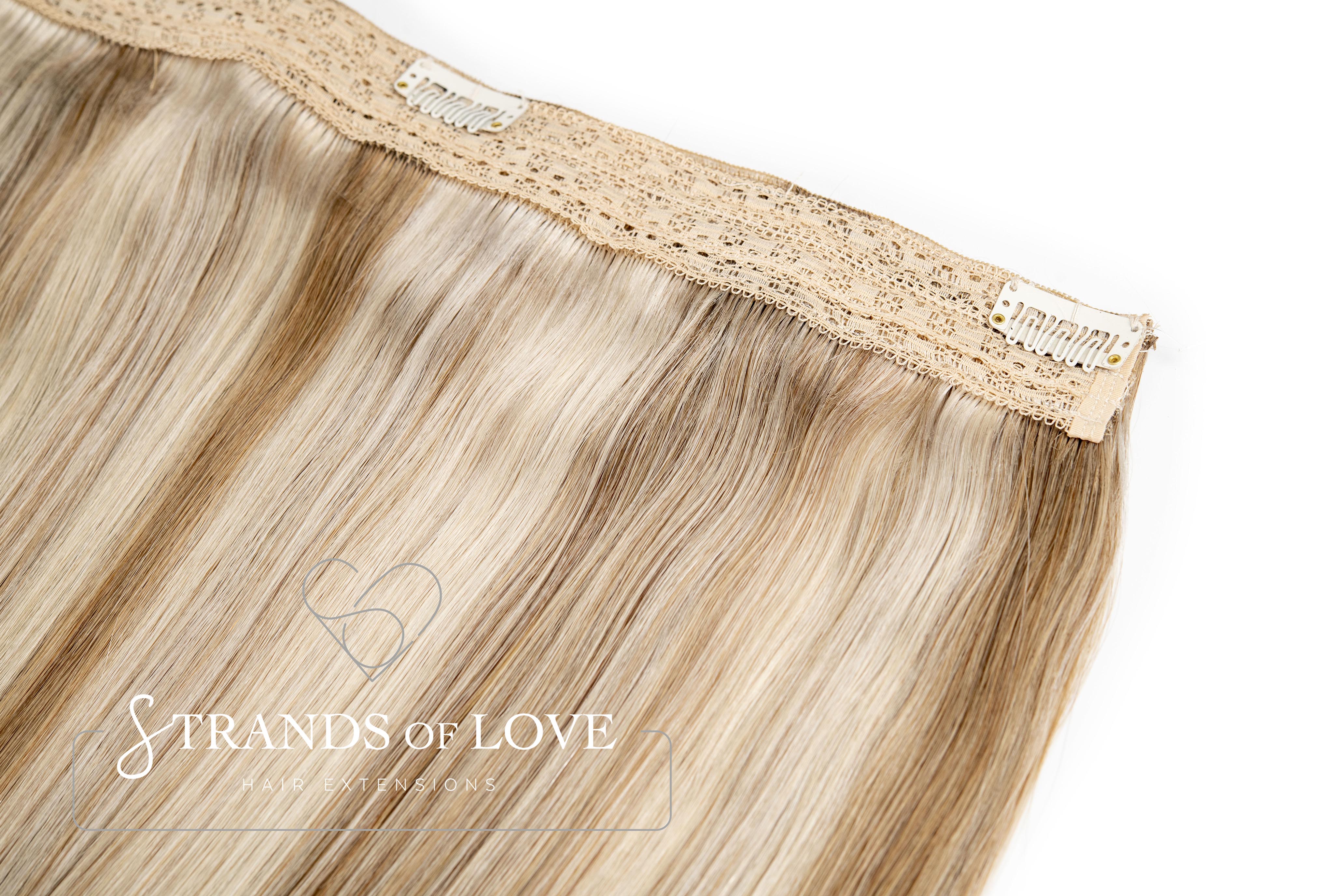 20 Inch / 50 cm Halo Hair Piece - Coconut Cream (#60/10)
