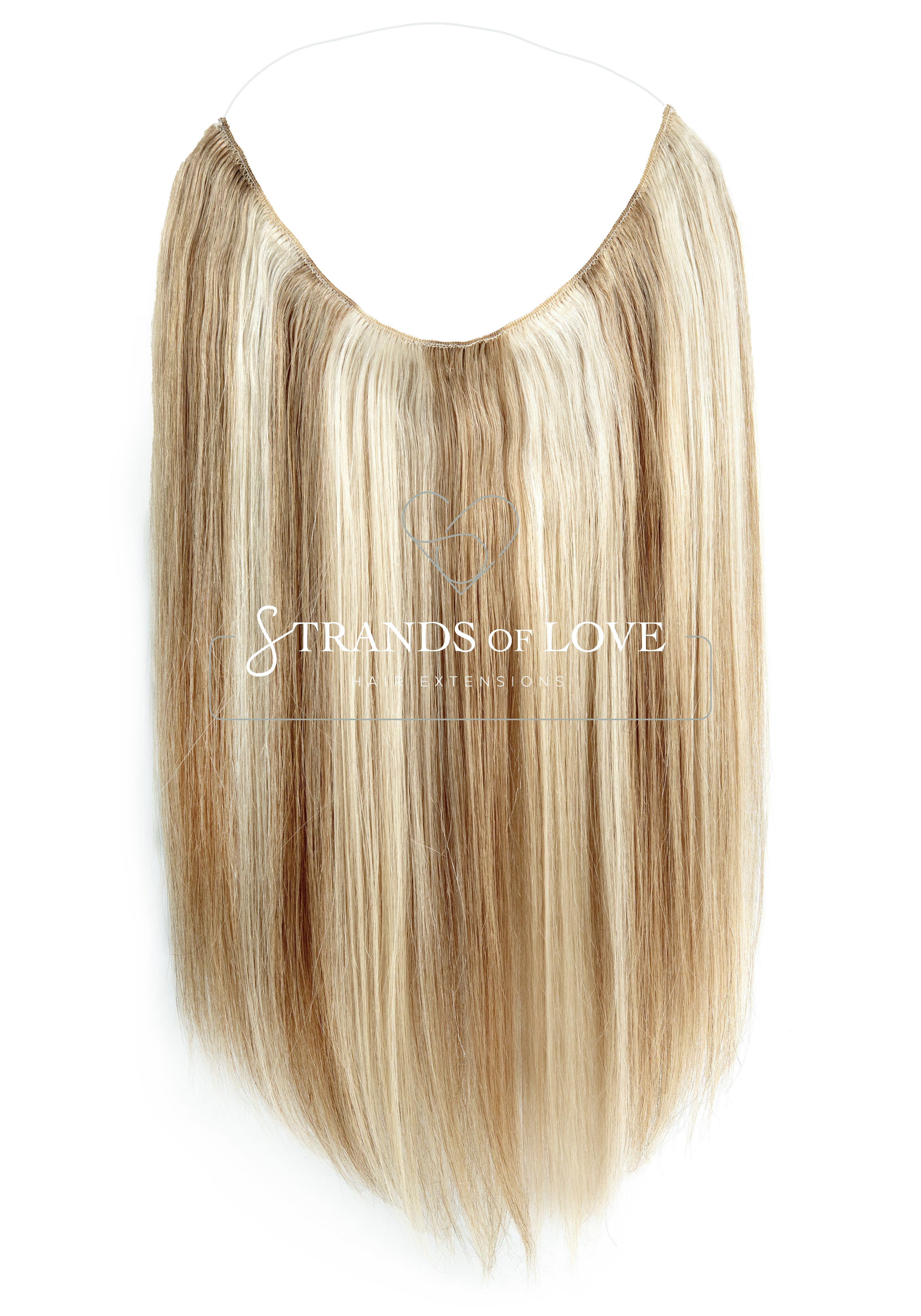 20 Inch / 50 cm Halo Hair Piece - Coconut Cream (#60/10)