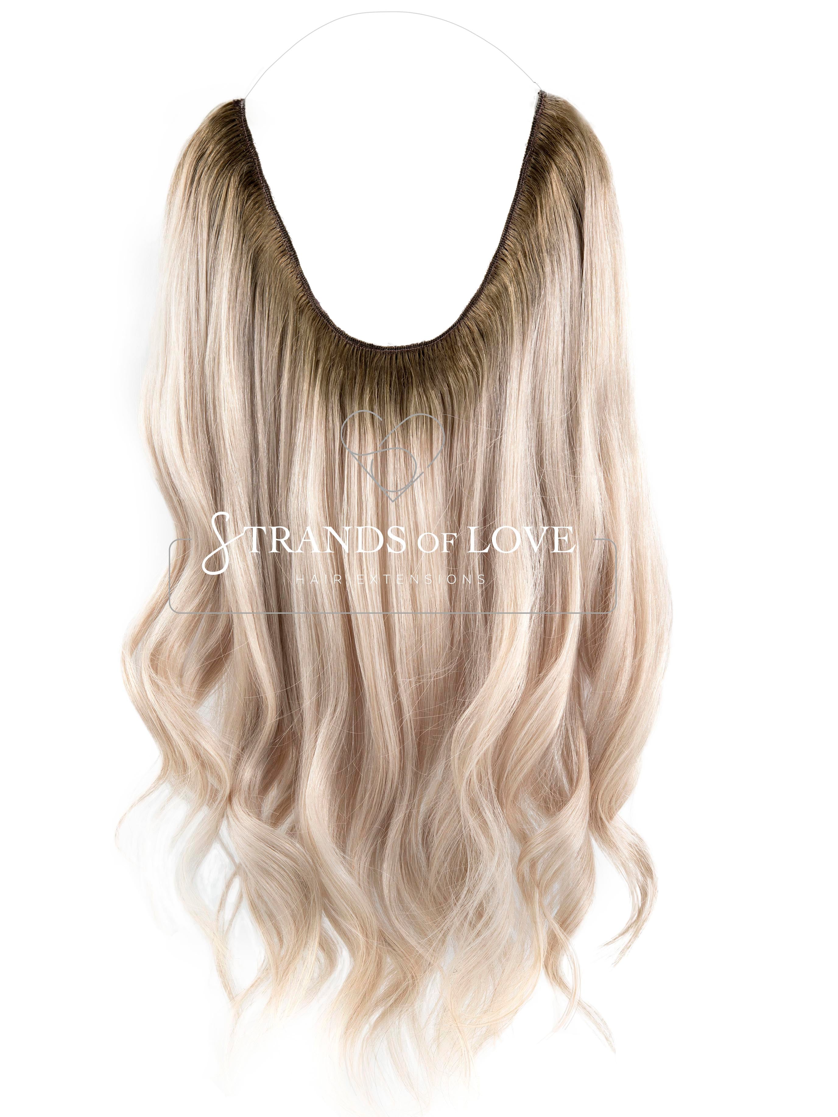 20 Inch / 50 cm Halo Hair Piece -Malibu Ombré (#7-SIL)