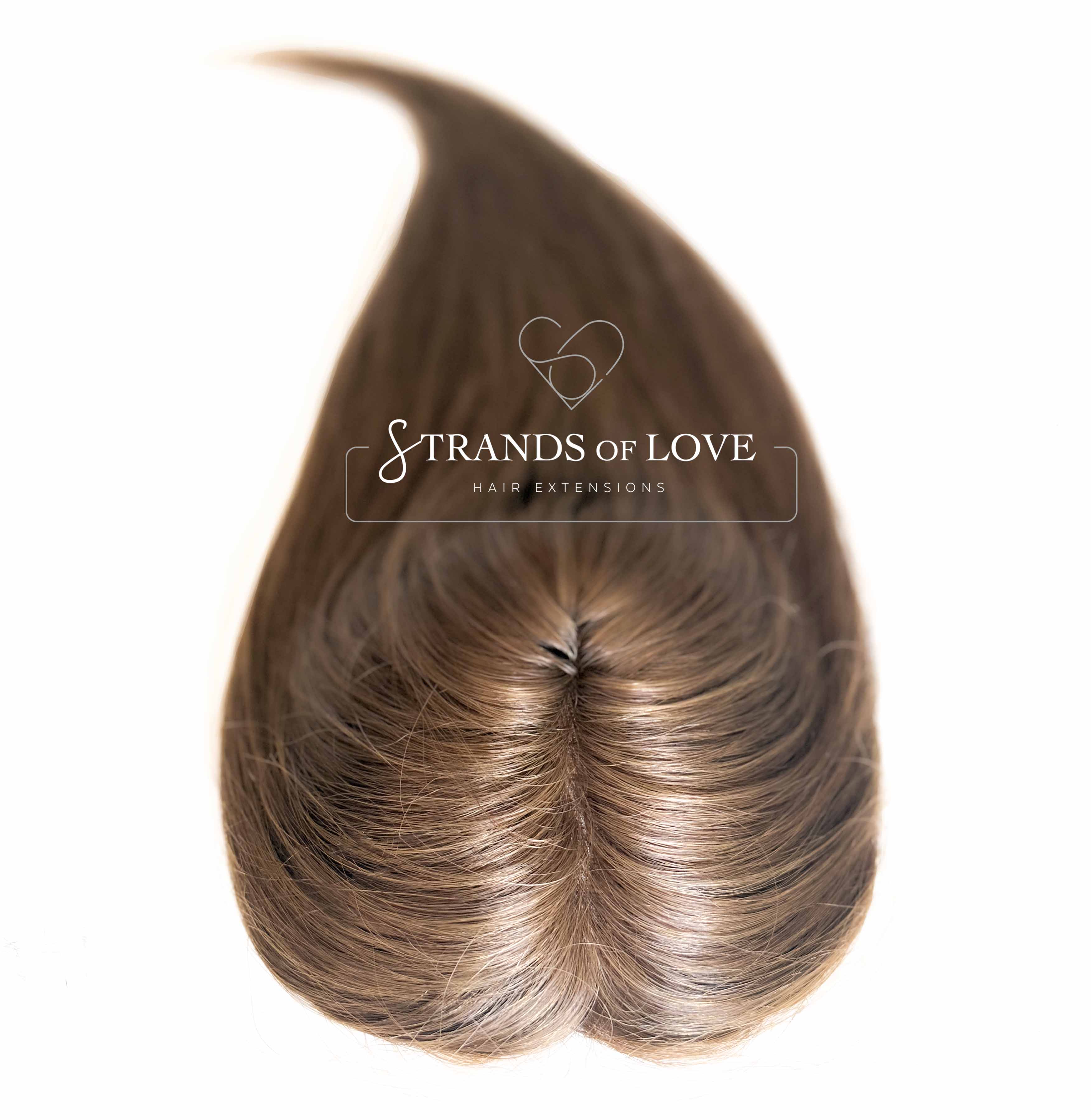 Crown Topper Clip-In - Natural Hazel Brown (#4) - HD Silk