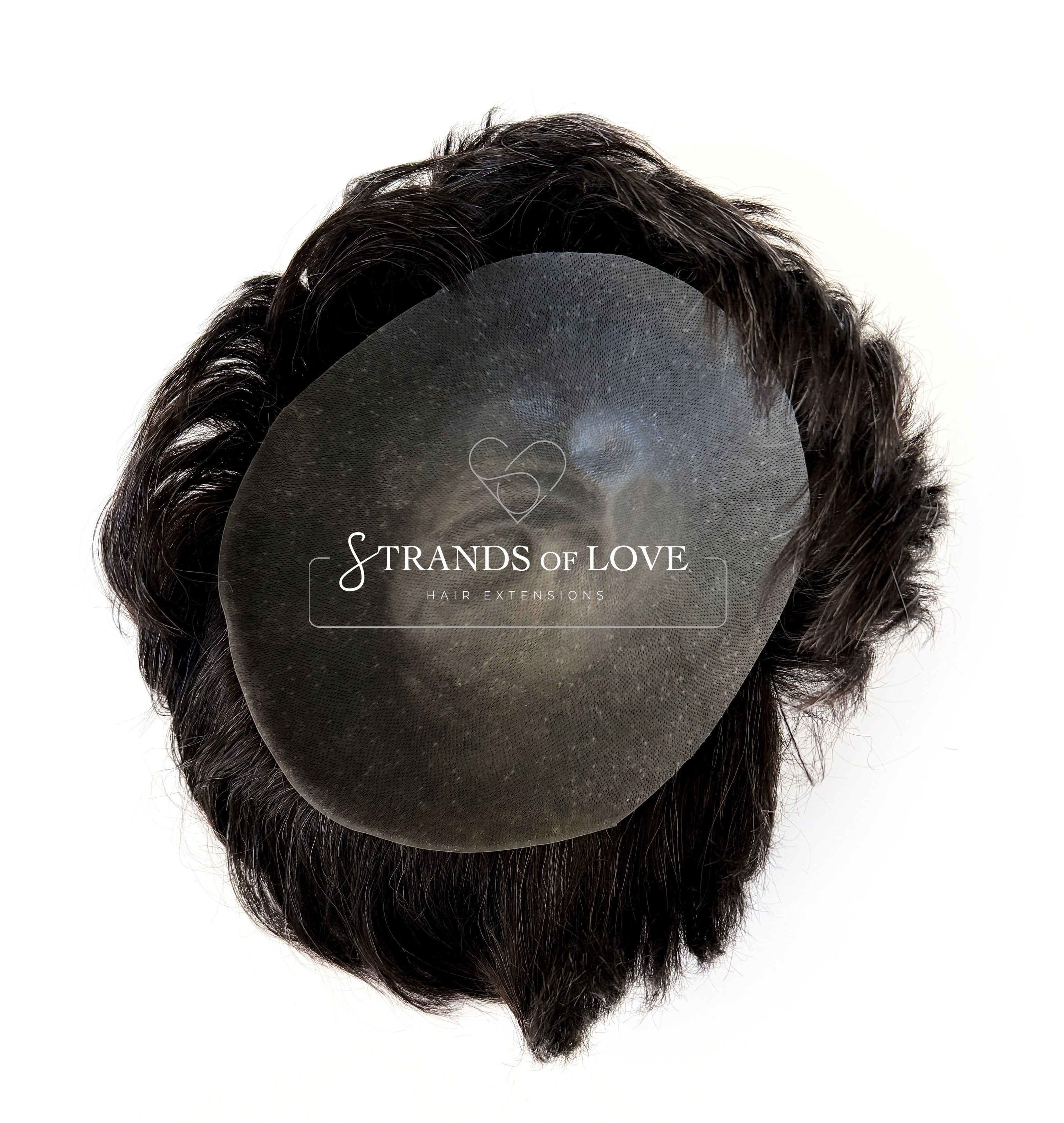 Men's Non-Surgical Hair System 014 - Darkest Brown (#1B) with 10% Grey - Skin Base