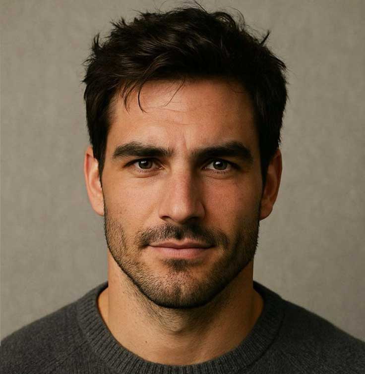 Men's Non-Surgical Hair System 004 - Darkest Brown (#1B) - Lace Base