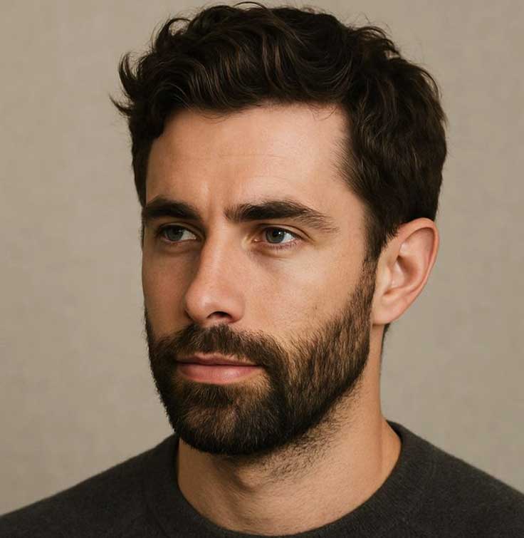 Men's Non-Surgical Hair System 003 - Darkest Brown (#1B) - Lace With Skin Parimeter