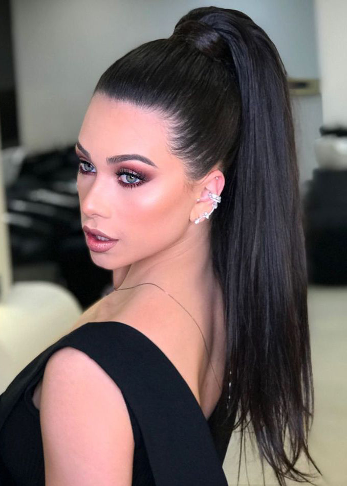 SOL Clip-In Ponytail Hair Extensions - Jet Black (#1)