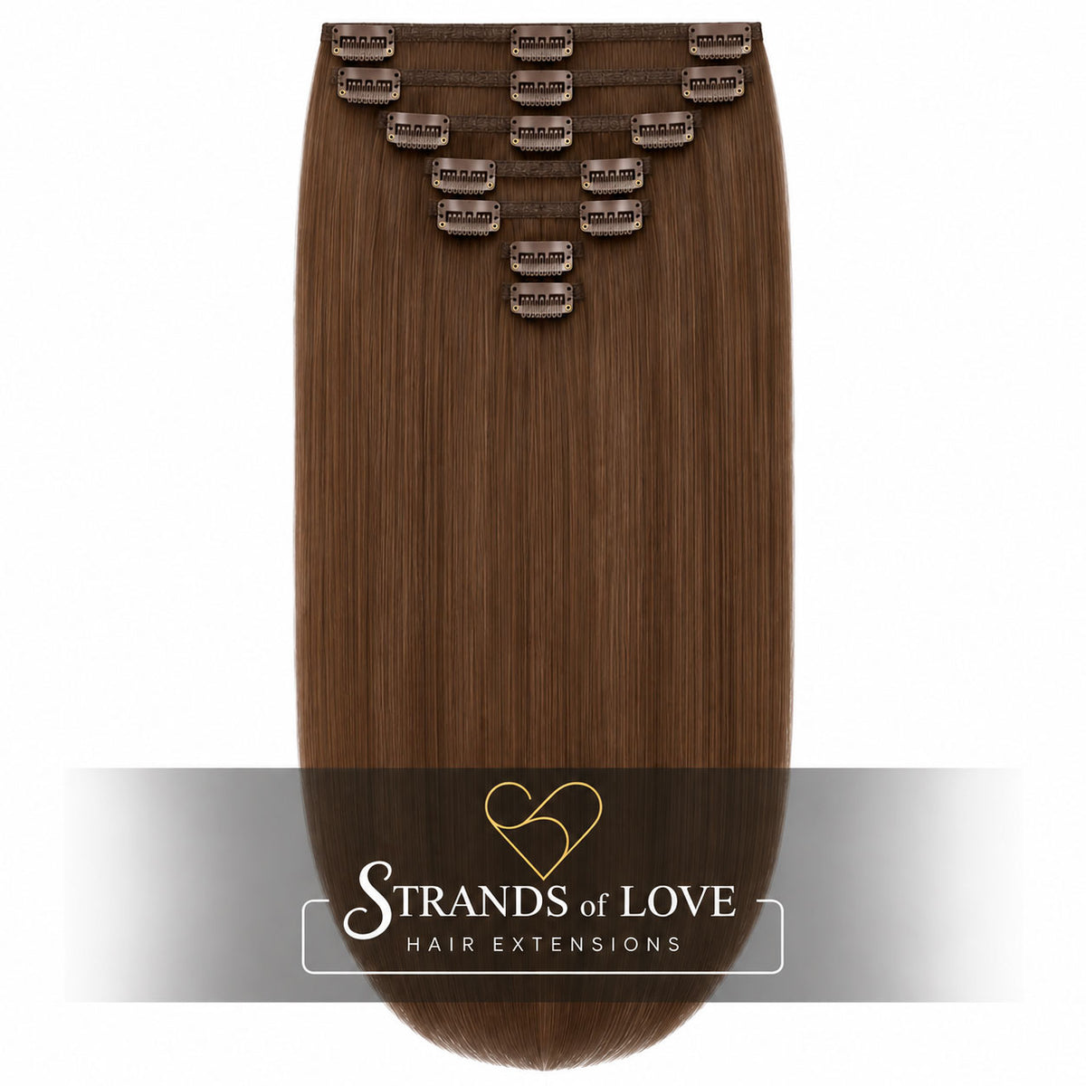 SOL Clip-In Hair Extensions - Chestnut Brown (#4)