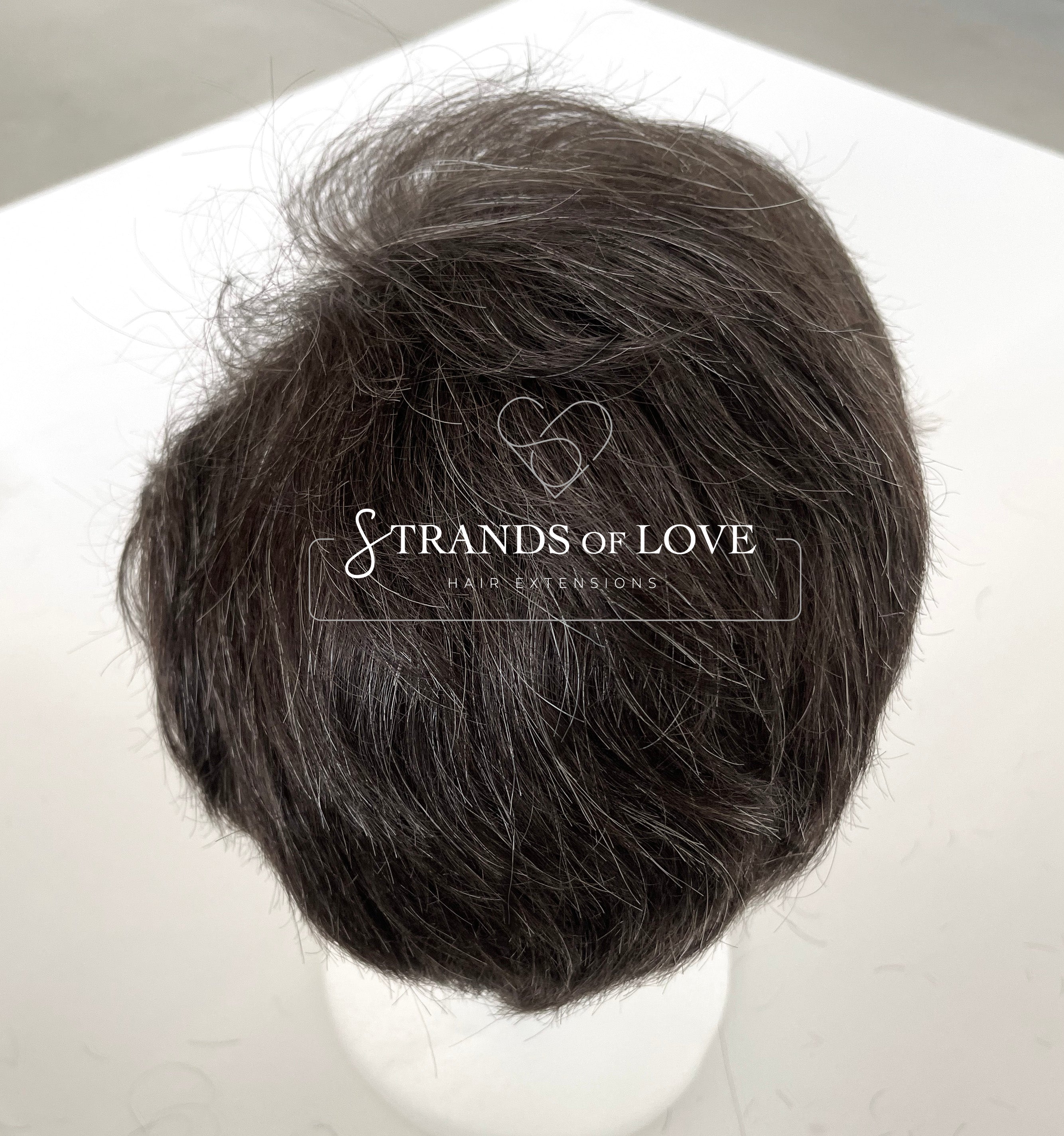 Men's Non-Surgical Hair System 010 - Dark Brown with 20% Grey (#220) - Skin Base