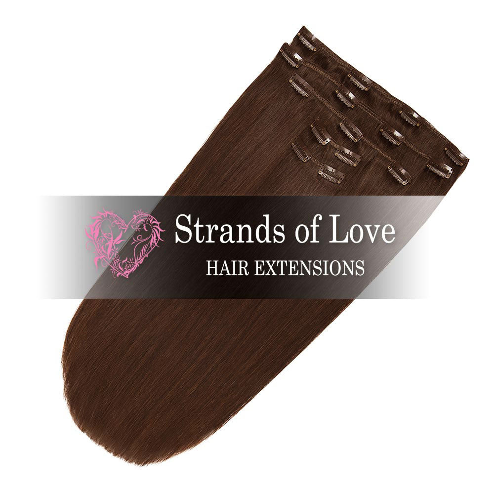 Classic Clip-In Hair Extensions - Chocolate Brown (#2)