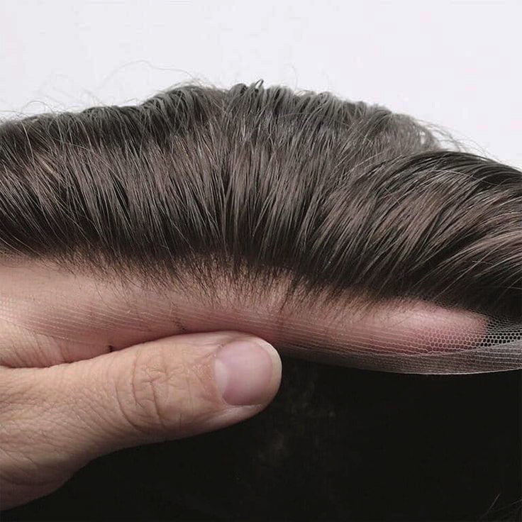 Men's Non-Surgical Hair System 004 - Darkest Brown (#1B) - Lace Base