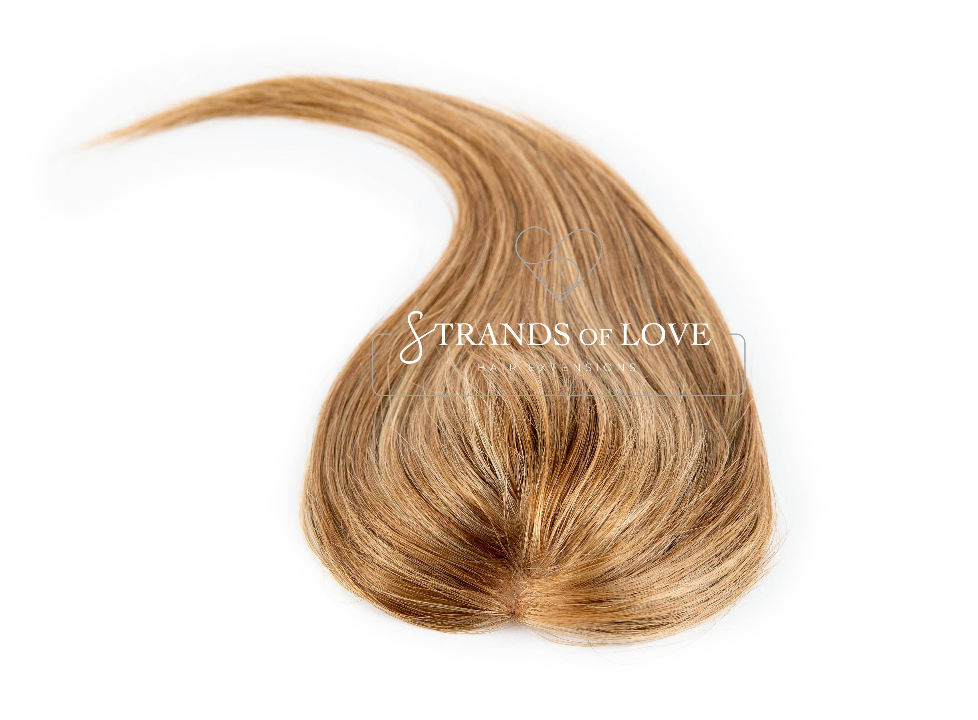Crown Topper Clip-In -Honey Highlight - (#4/8/20) - HD Silk