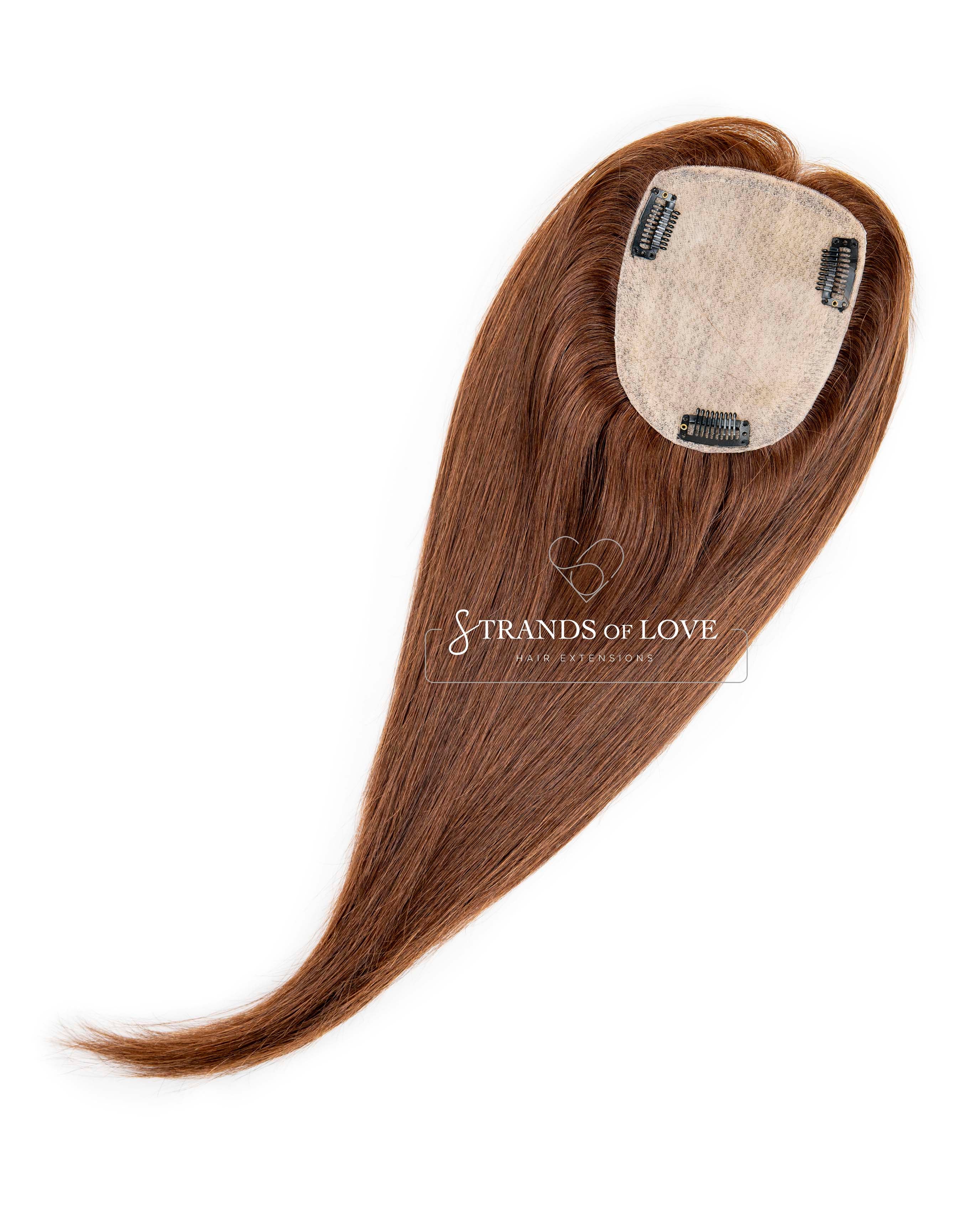 Crown Topper Clip-In - Auburn Brown (#33) - Skin
