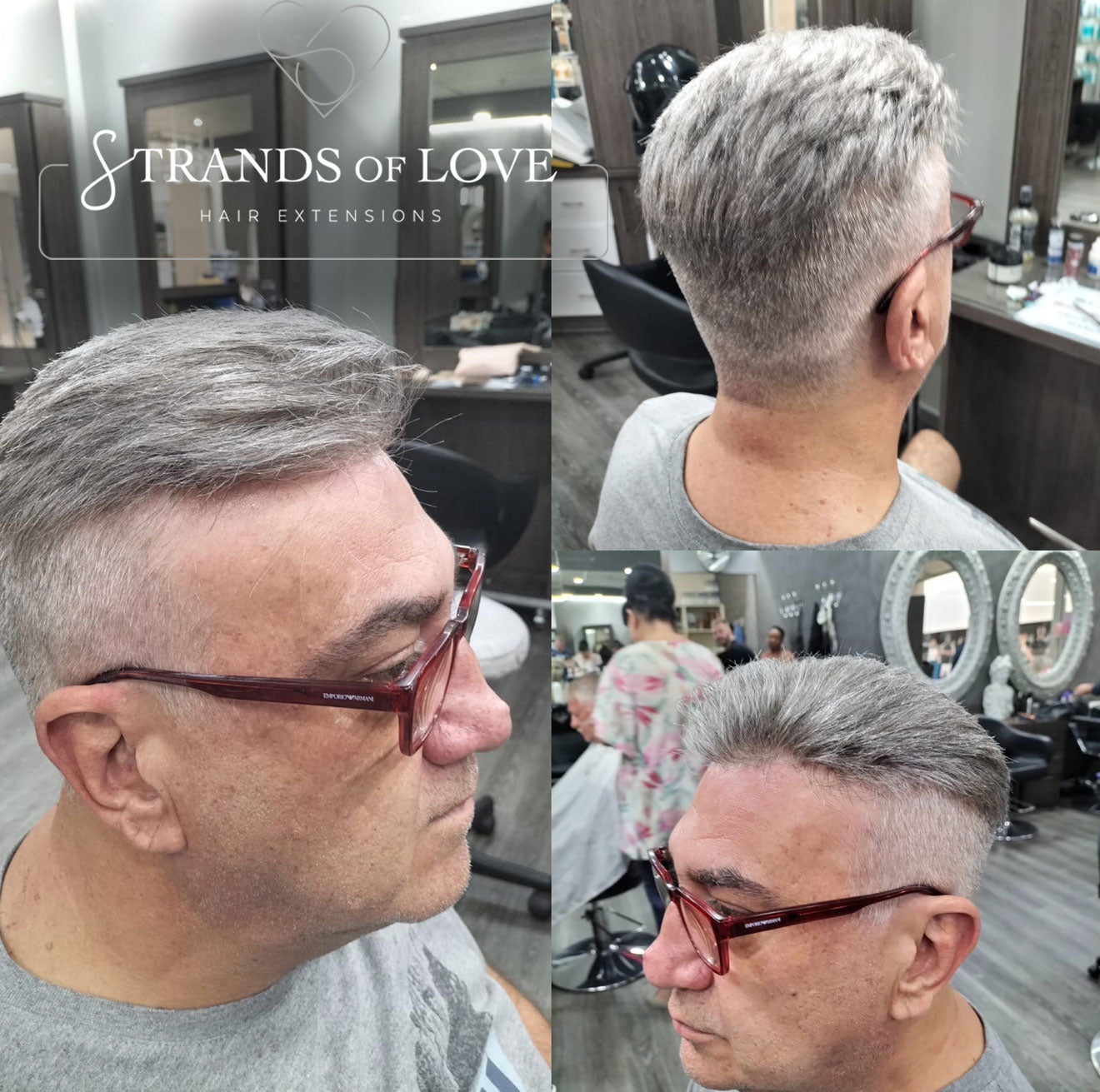 Men's Non-Surgical Hair System 012 - Darkest brown (#1B) with 80% grey - Mono base