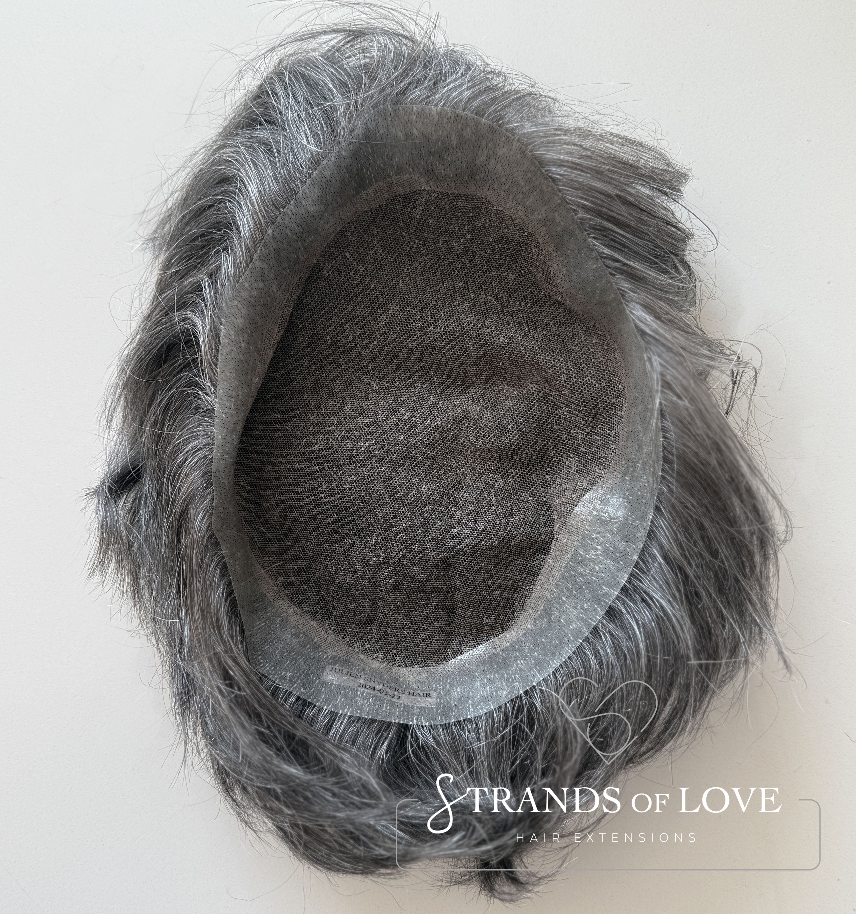 Men's Non-Surgical Hair System 011 - Dark brown (#1B) with 60% Grey - Mono Base