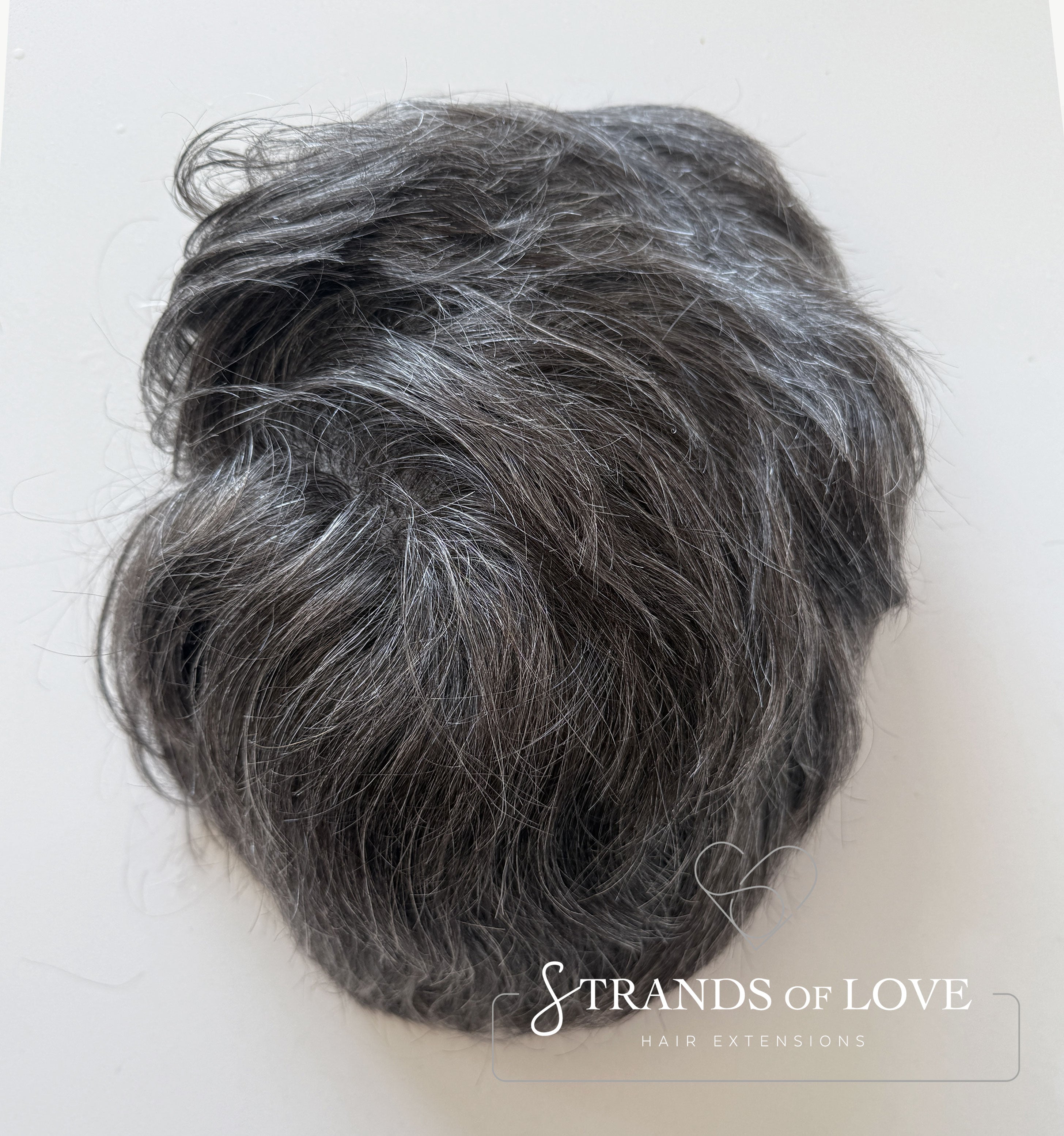 Men's Non-Surgical Hair System 011 - Dark brown (#1B) with 60% Grey - Mono Base