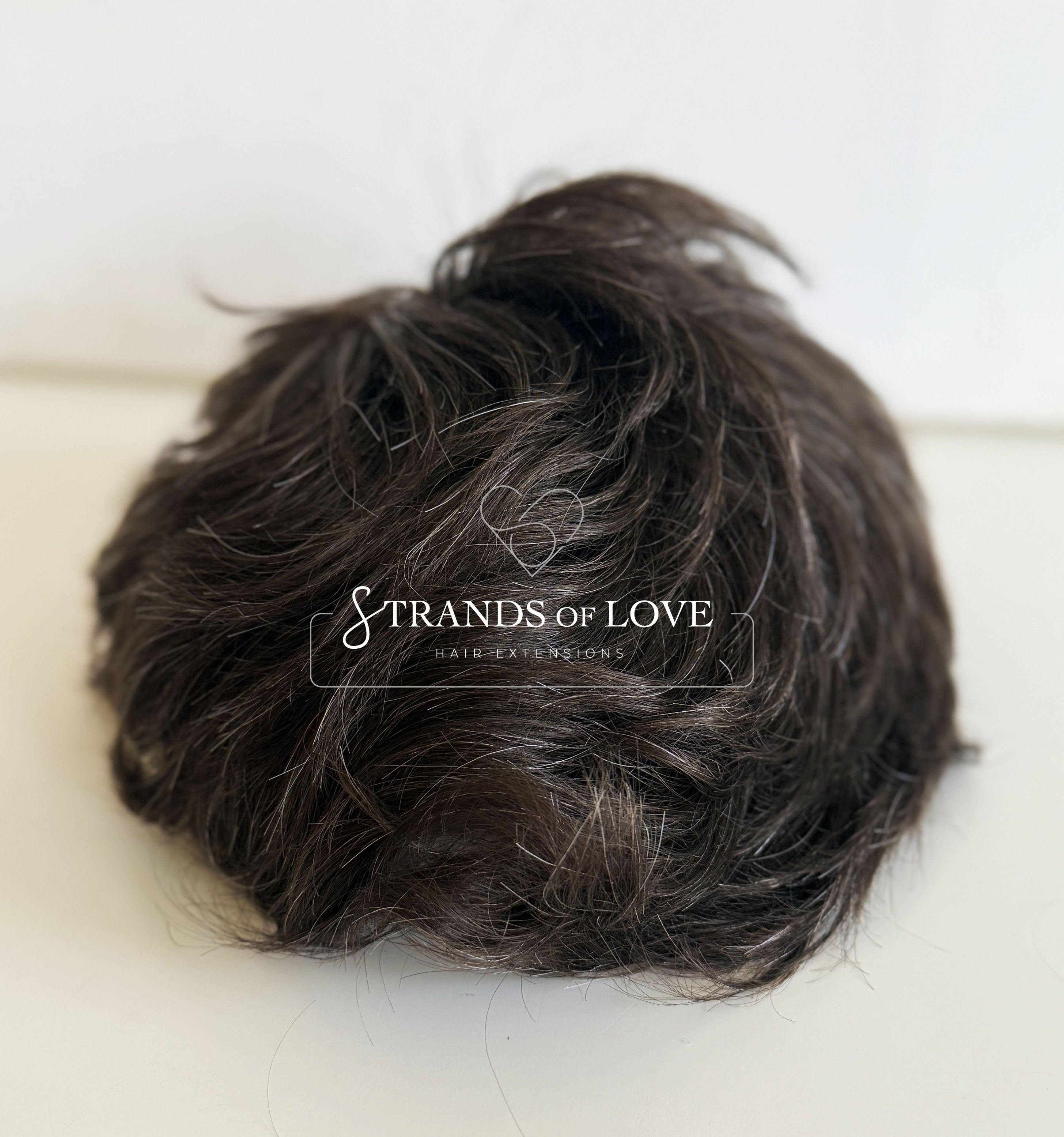 Men's Non-Surgical Hair System 015 - Dark Brown with 20% Grey (#220) - Lace Base