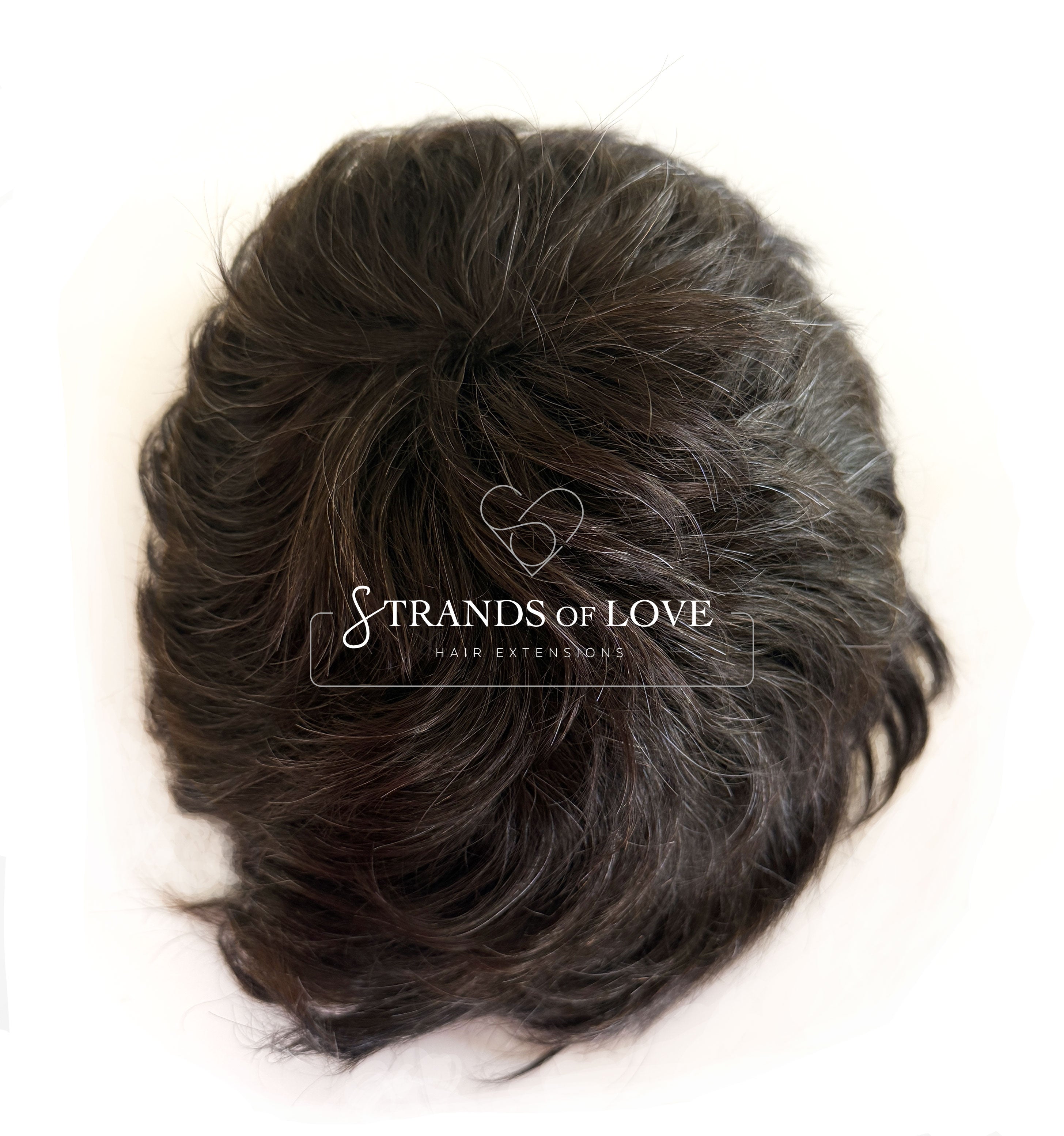 Men's Non-Surgical Hair System 015 - Dark Brown with 20% Grey (#220) - Lace Base