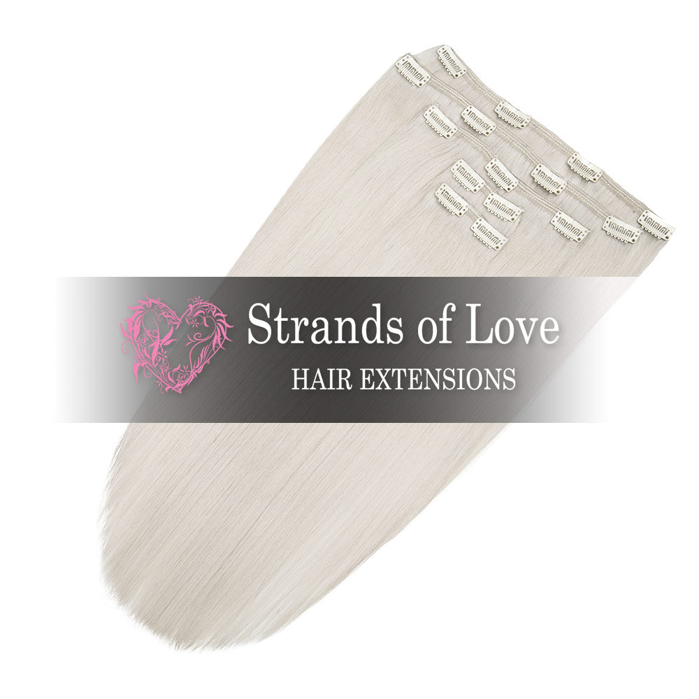 Strands of Love 20 Inch Classic Clip-In Hair Extensions Ice Blonde