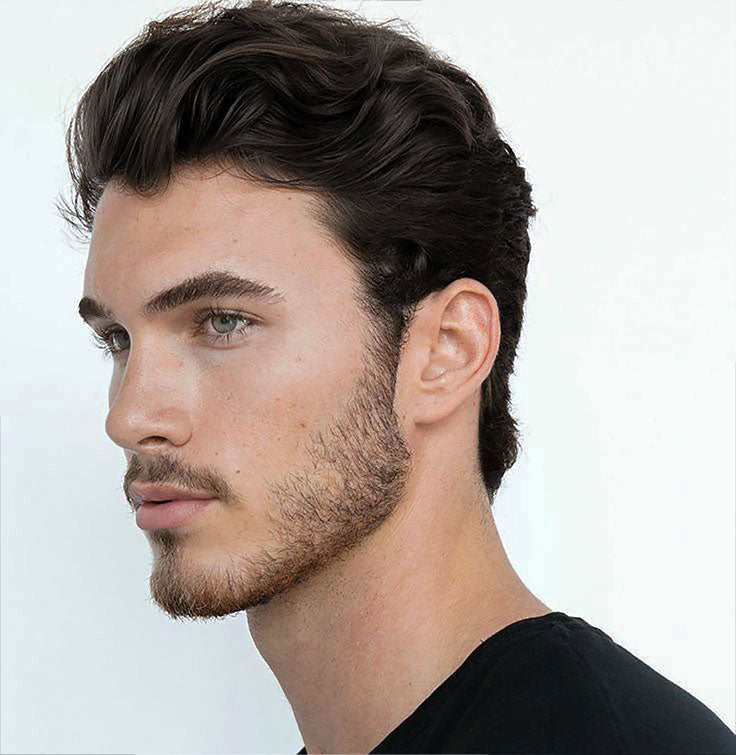 Men's Non-Surgical Hair System 003 - Darkest Brown (#1B)- Skin Base