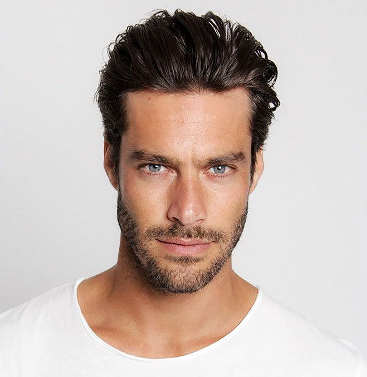 Men's Non-Surgical Hair System 004 - Darkest Brown (#1B) - Lace Base