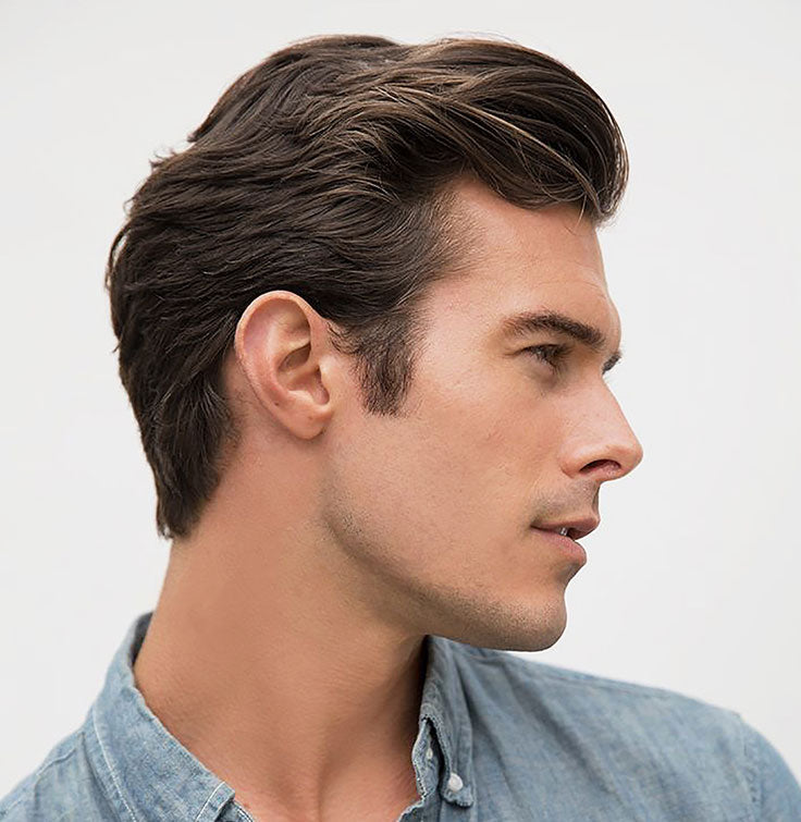 Men's Non-Surgical Hair System 007 - Natural Brown (#4) - Skin Base