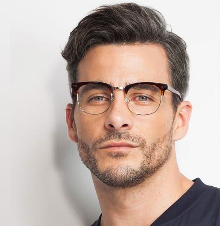 Men's Non-Surgical Hair System 010 - Dark Brown with 20% Grey (#220) - Skin Base