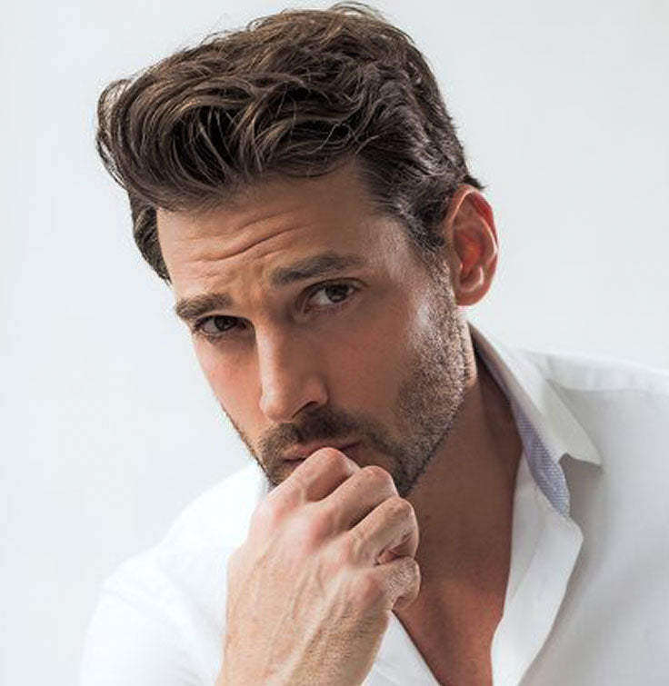 Men's Non-Surgical Hair System 008- Ash Brown (#4-Ash) - Skin Base