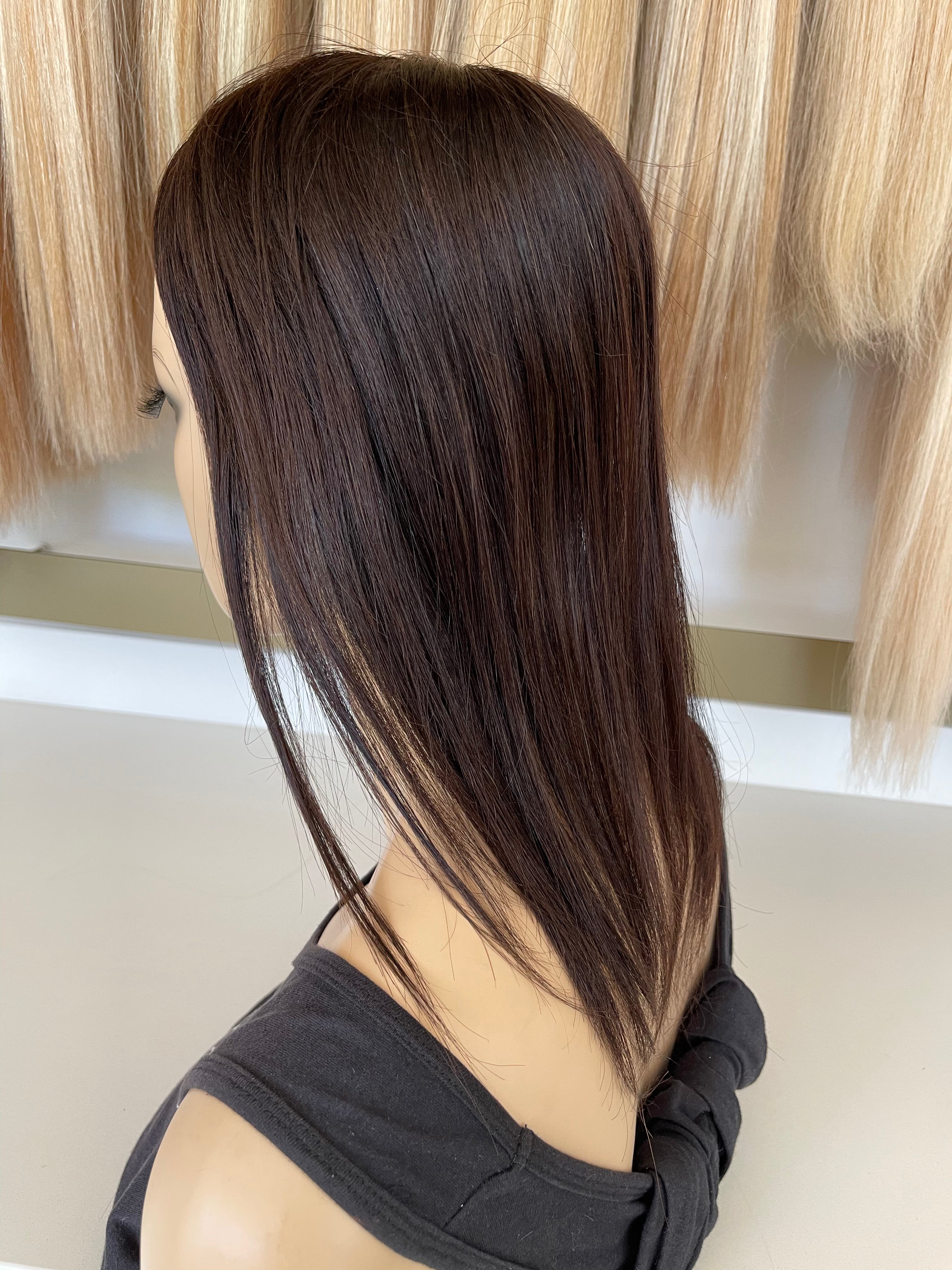 Crown Topper Clip-In - Espresso (#1B) - HD Silk