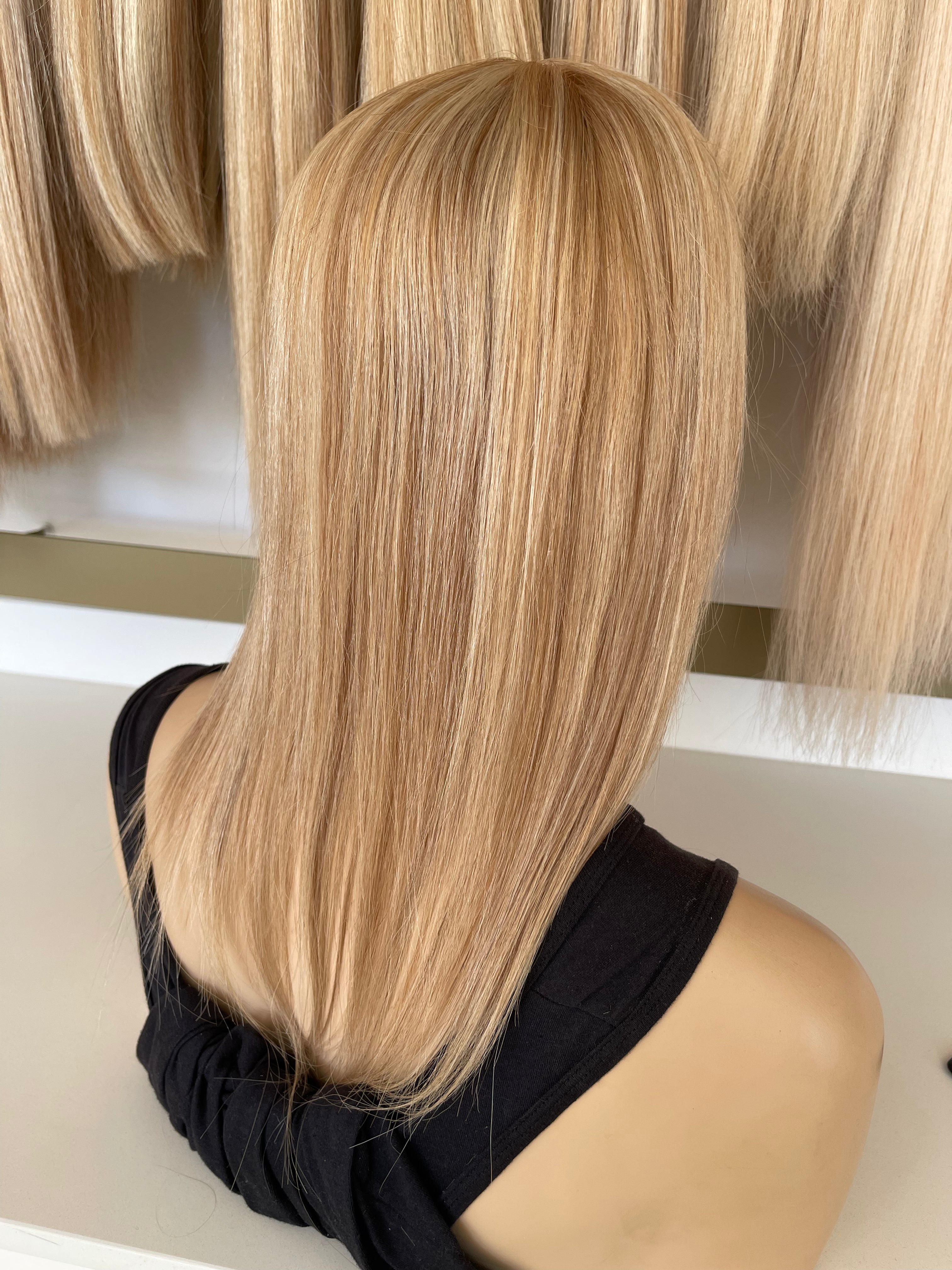 Crown Topper Clip-In -Vanilla Blonde Root - (#60/20) -Skin
